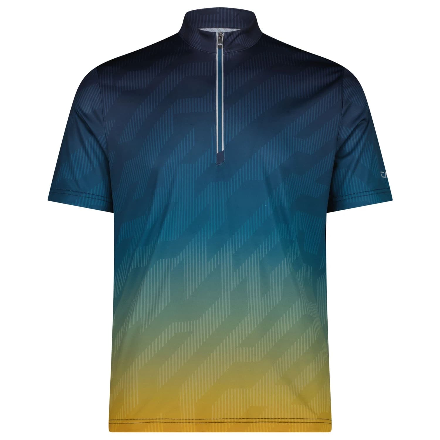 Мъжка фланелка с къс ръкав за колоездене CMP 1/4-Zip T-Shirt Freebike Cycling jersey - B. Blue / Petroleum / Curcuma