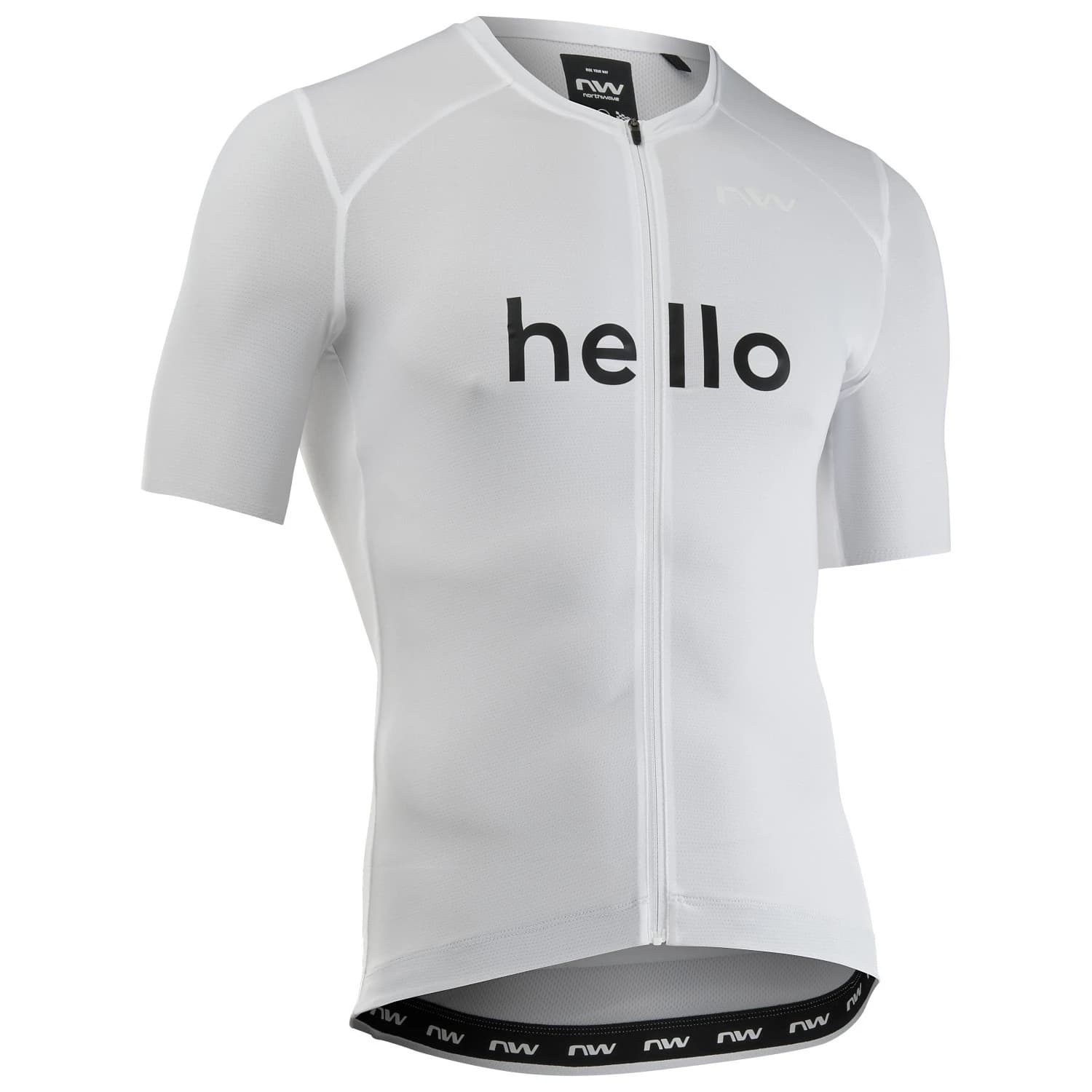 Мъжка фланелка с къс ръкав за колоездене Northwave Blade Hello Goodbye Jersey Short Sleeve Cycling jersey - White