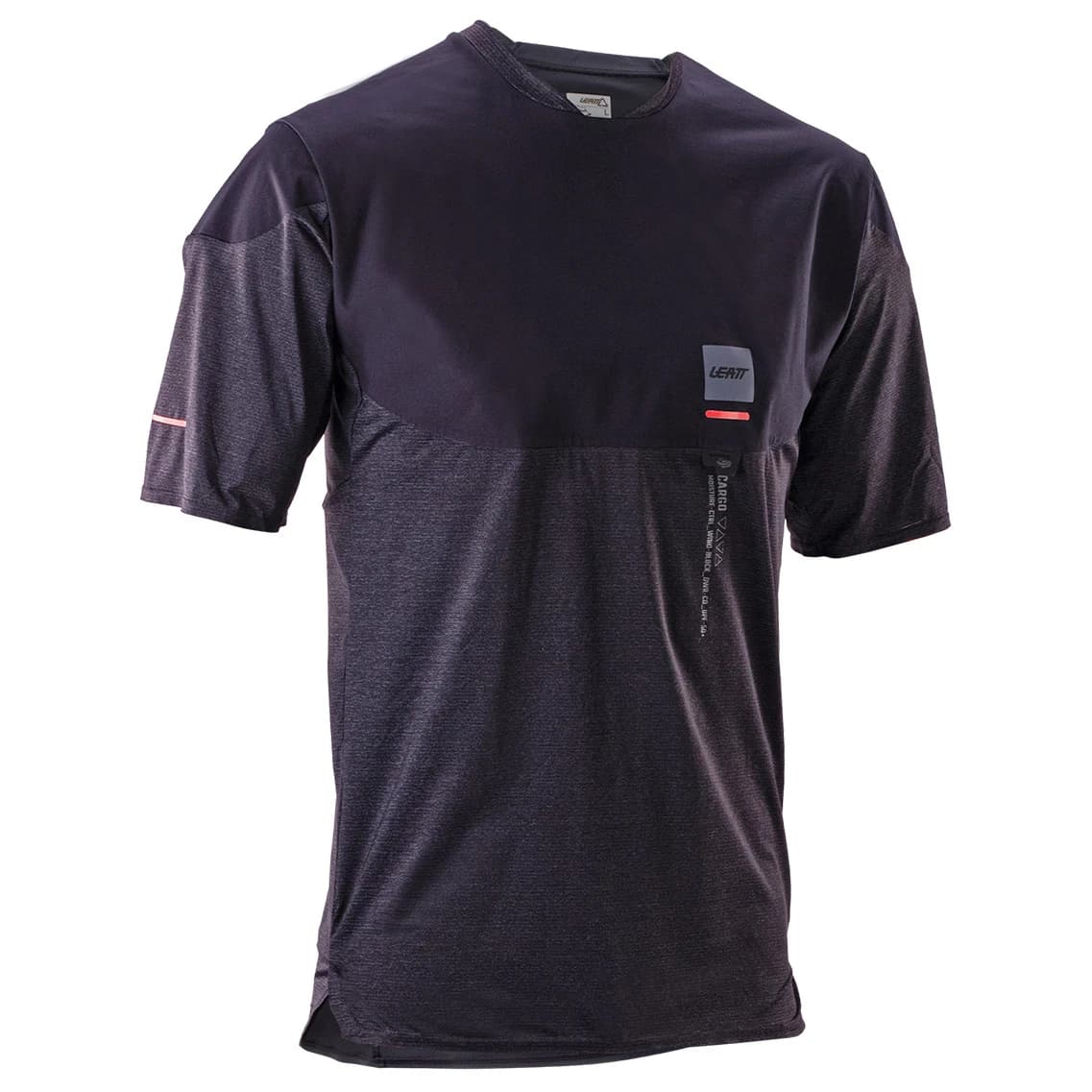 Мъжка фланелка с къс ръкав за колоездене Leatt MTB Trail 6.0 Jersey Cargo Cycling jersey - Ghost Black