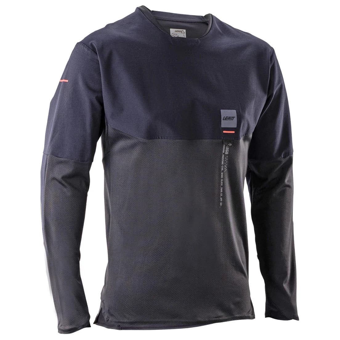 Мъжка фланелка с дълъг ръкав за колоездене Leatt MTB Trail 6.0 L/S Jersey Cargo Cycling jersey - Ghost Black