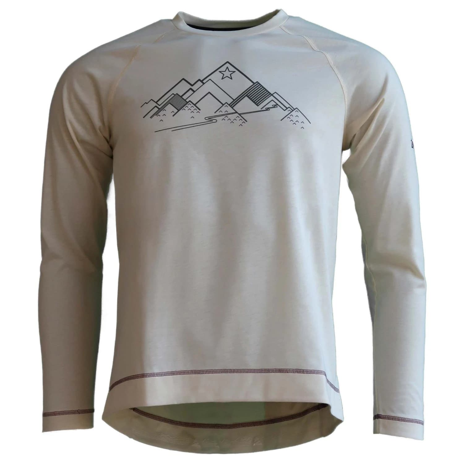 Мъжка фланелка с дълъг ръкав за колоездене Zimtstern PureFlowz Eco Shirt L/S Cycling jersey - Cream