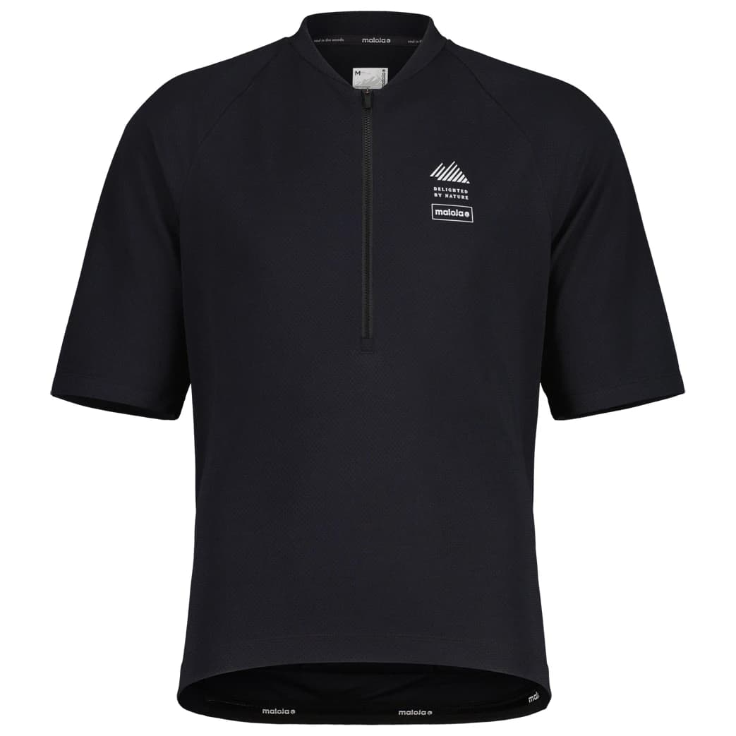 Мъжка фланелка с къс ръкав за колоездене Maloja SpiazzoM. Cycling jersey - Deep Black