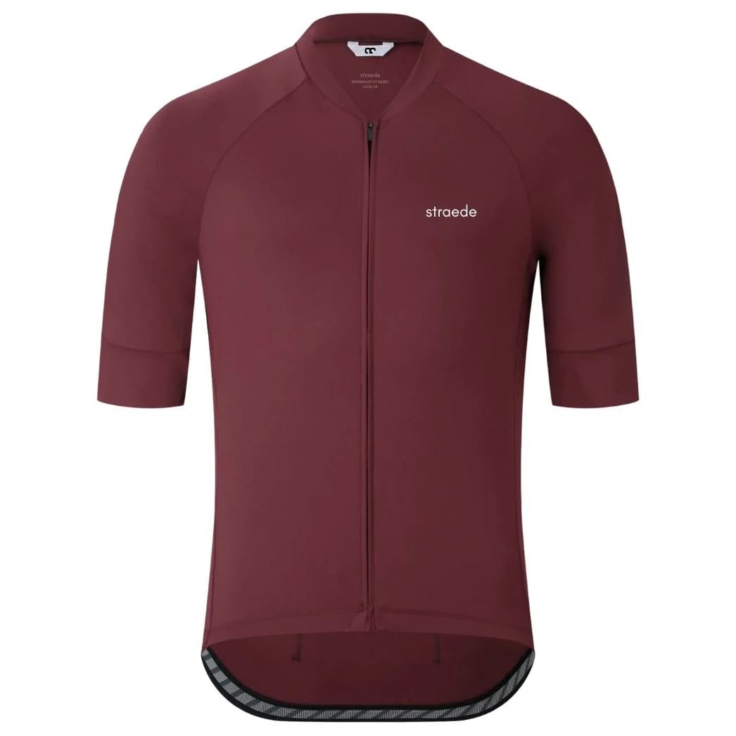 Мъжка фланелка с къс ръкав за колоездене straede Kaern Jersey Cycling jersey - Deep Wine