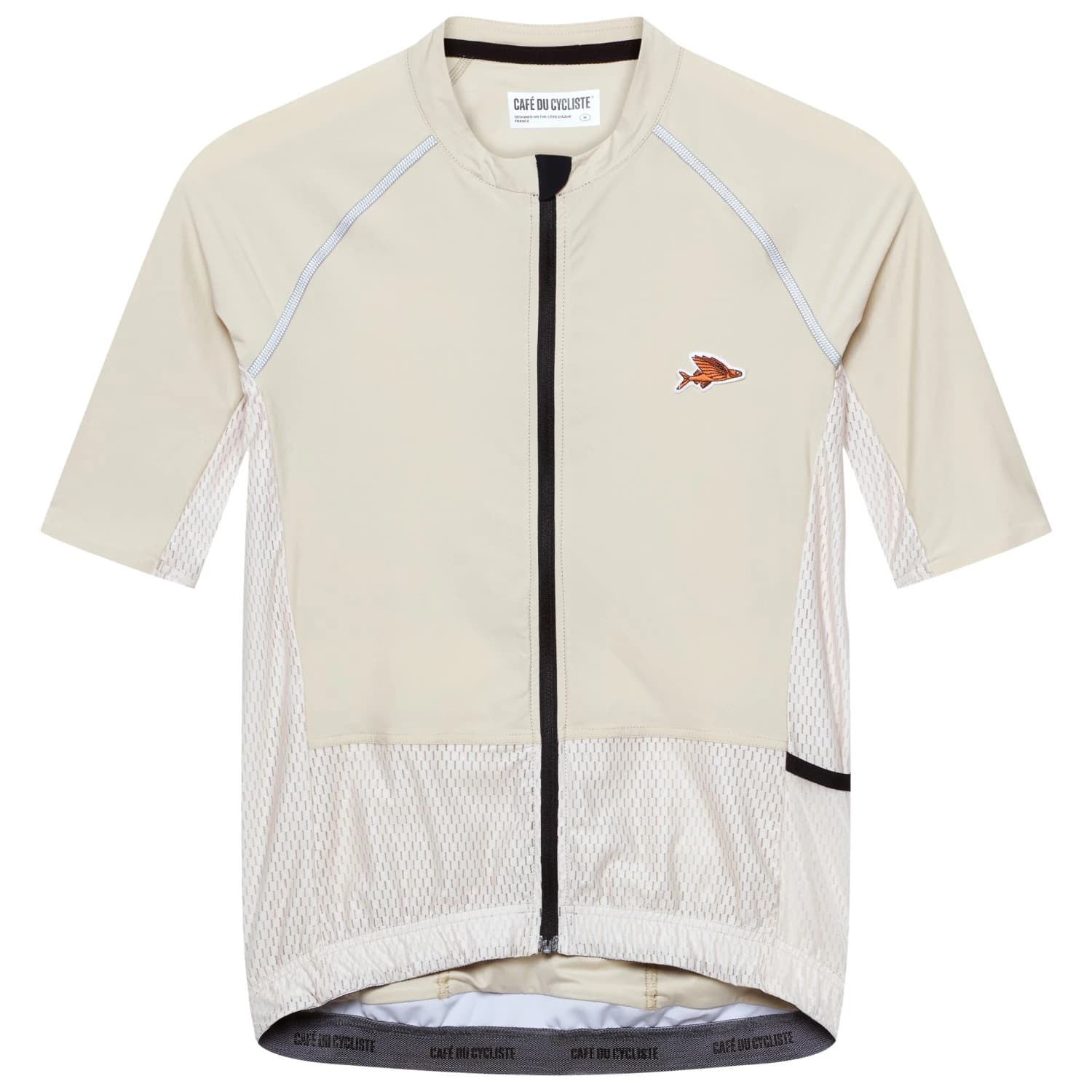 Мъжка фланелка с къс ръкав за колоездене CAFÉ DU CYCLISTE Magda Cycling jersey - Chalk