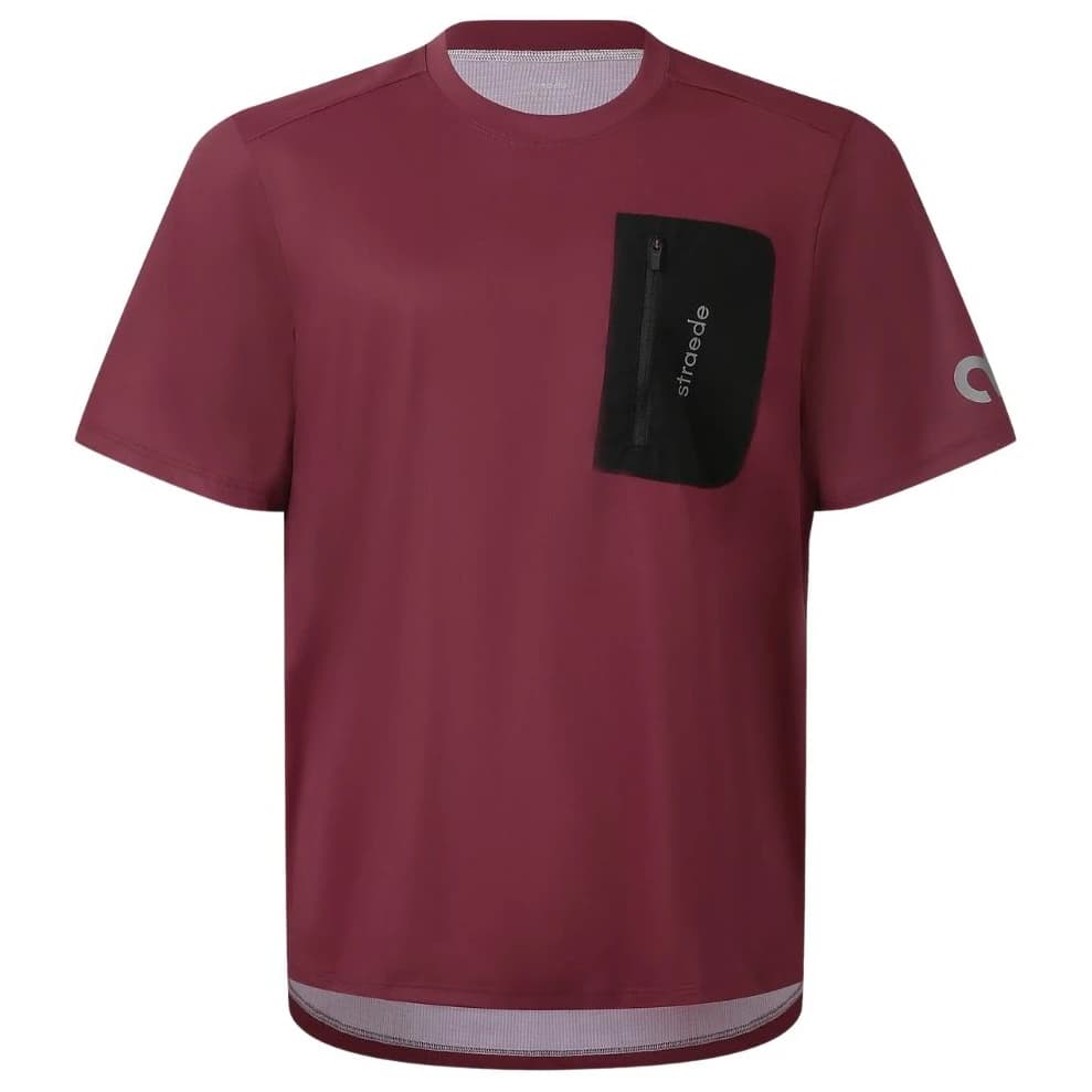 Фланелка с къс ръкав за колоездене straede Aexplore Gravel Shirt Cycling jersey - Merlot
