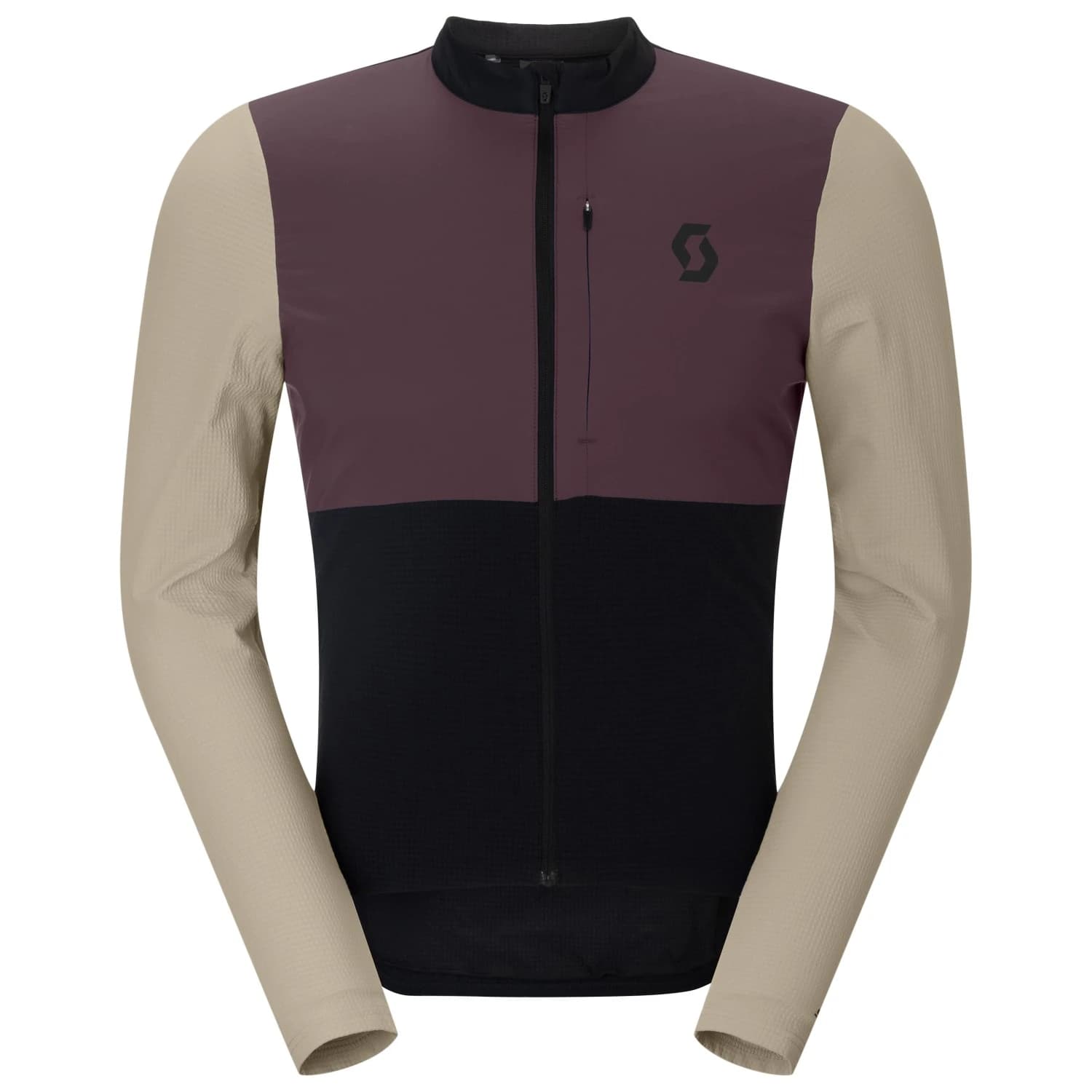 Фланелка с дълъг ръкав за колоездене Scott Jersey Endurance Warm L/S Cycling jersey - Black / Cocoa Red