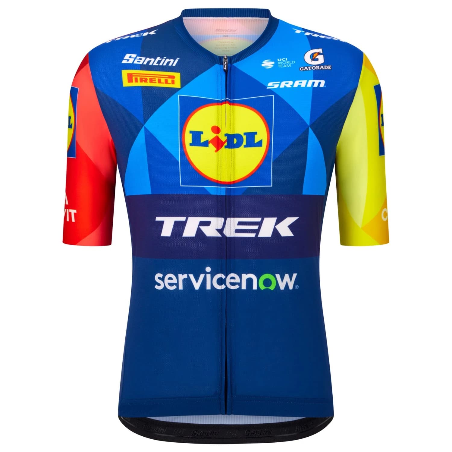 Мъжка фланелка с къс ръкав за колоездене Santini Lidl Trek Jersey Cycling jersey - Print