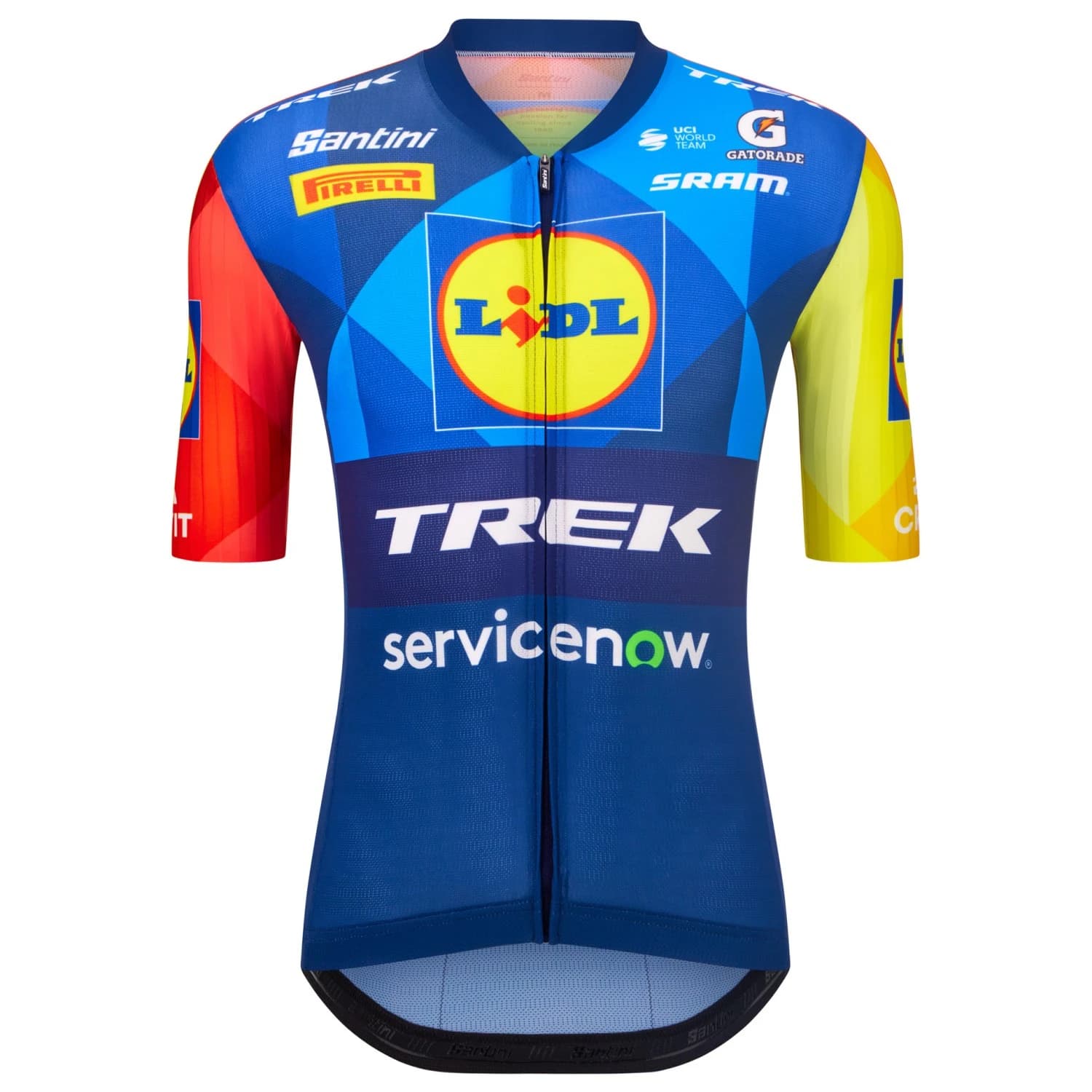 Мъжка фланелка с къс ръкав за колоездене Santini Lidl Trek Team Original Jersey Cycling jersey - Print