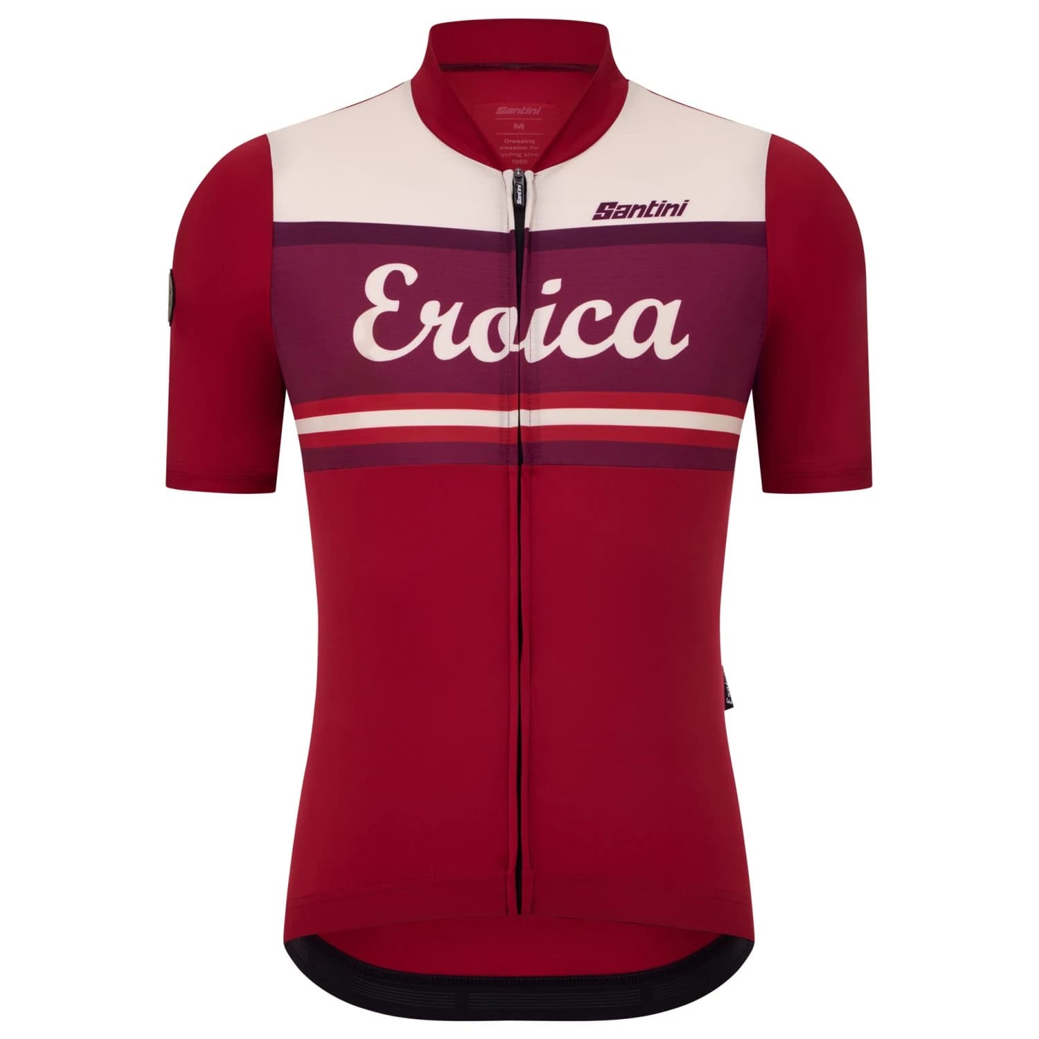 Мъжка фланелка с къс ръкав за колоездене Santini Eroica Orcia Cycling jersey - Bordeaux