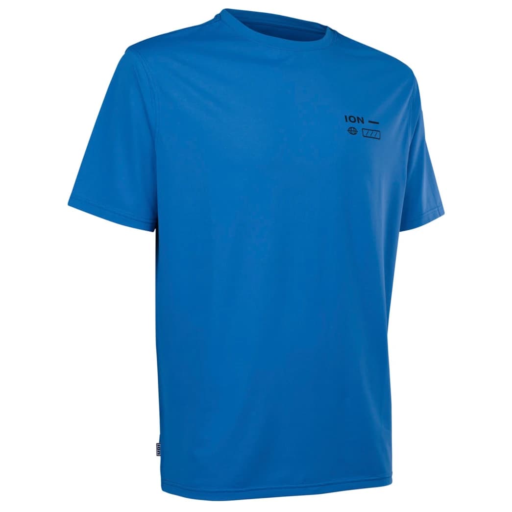 Фланелка с къс ръкав за колоездене ION IOB-Bike Jersey Ionic Graphic S/S Cycling jersey - Dusky / Blue