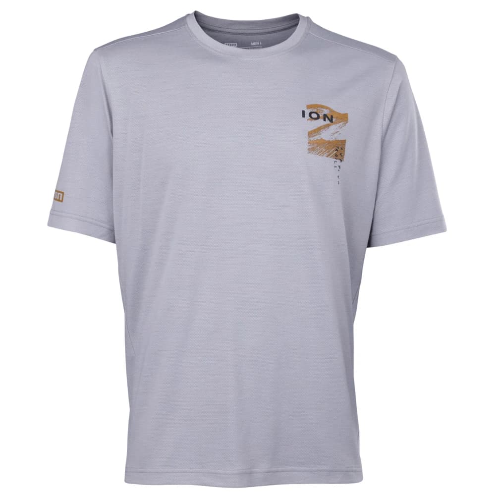 Фланелка с къс ръкав за колоездене ION IOB-Bike Jersey Ionic S/S Merino Cycling jersey - Frosted / Grey