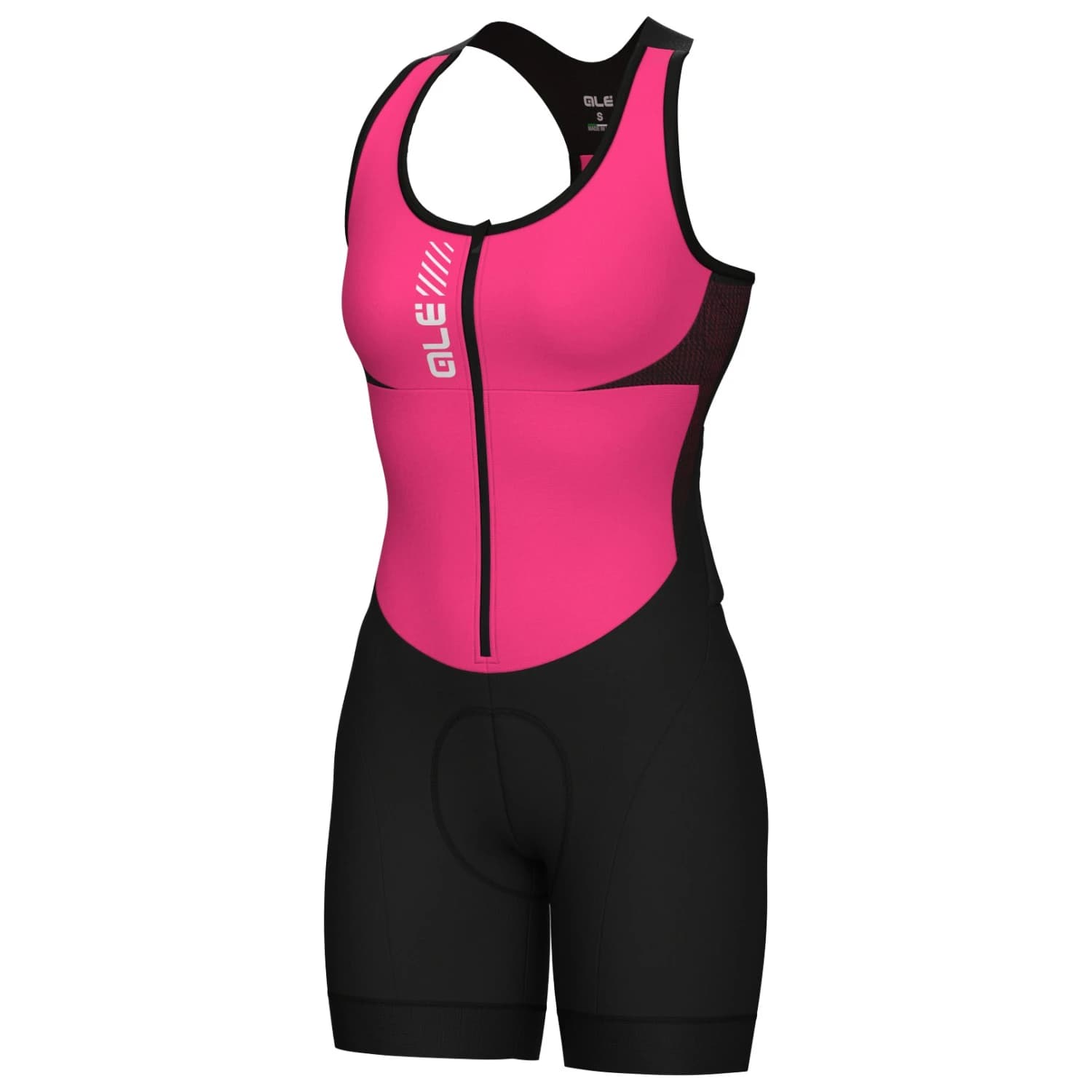 Дамски потник за колоездене Alé Women's Color Block Sleeveless Unitard Cycling skinsuit - Flamingo Pink