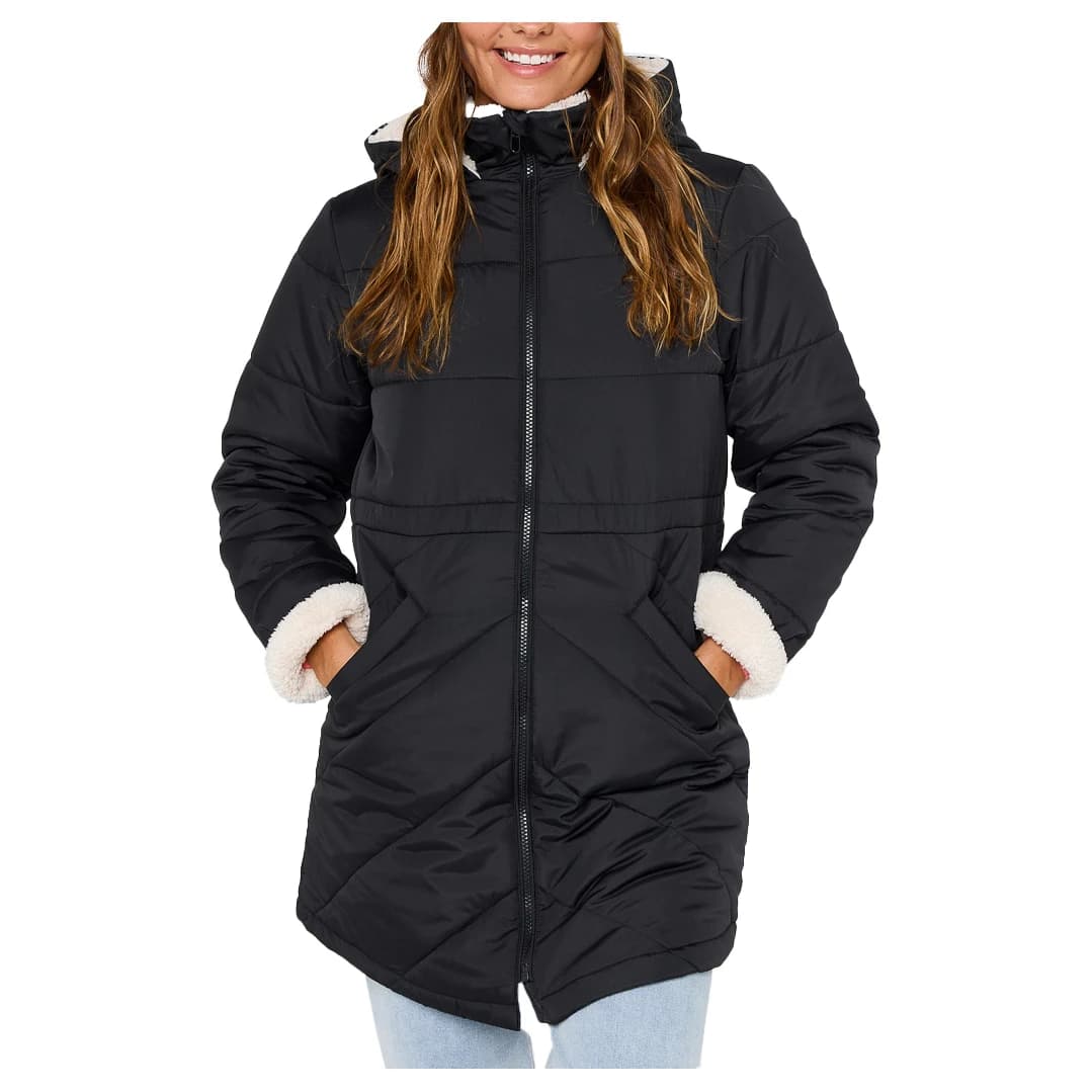 Дамско палто Rip Curl Women's Anti-Series Anoeta Long Line Coat - Washed Black