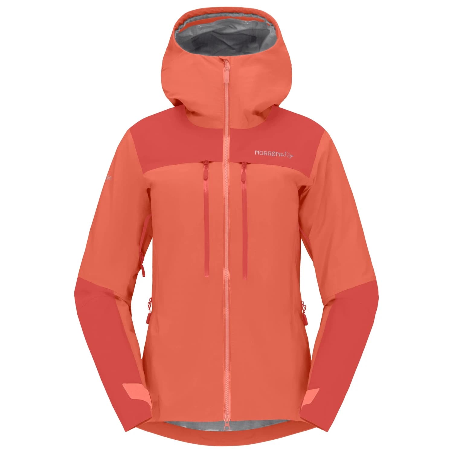 Дамско водоустойчиво яке Norrøna Women's Trollveggen GORE-TEX Pro Light Jacket Waterproof jacket - Deep Sea Coral / Baked Apple