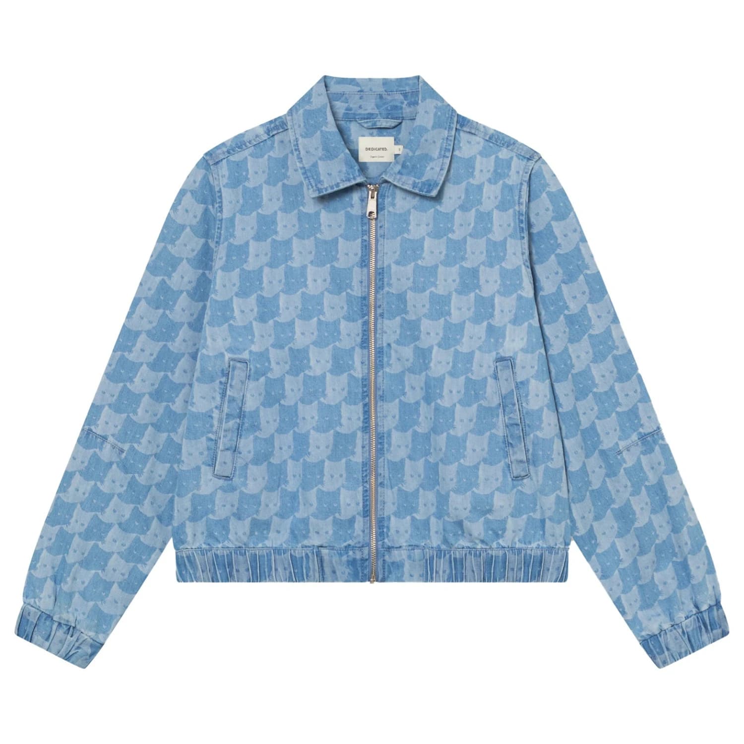 Дамско ежедневно яке DEDICATED Women's Jacket Sunna Denim Casual jacket - Denim Pepita Cats Light Blue