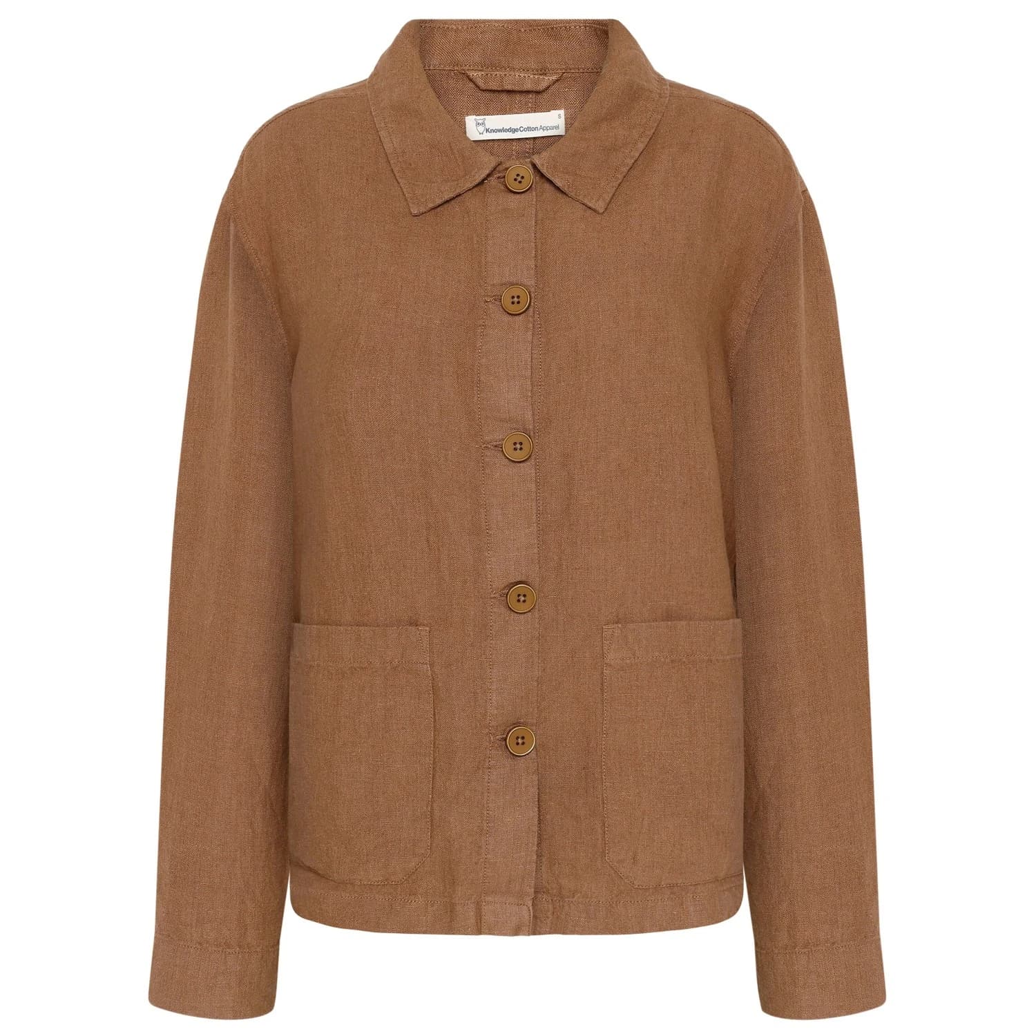 Дамско ежедневно яке KnowledgeCotton Apparel Women's Regular Linen Overshirt Casual jacket - Tuffet