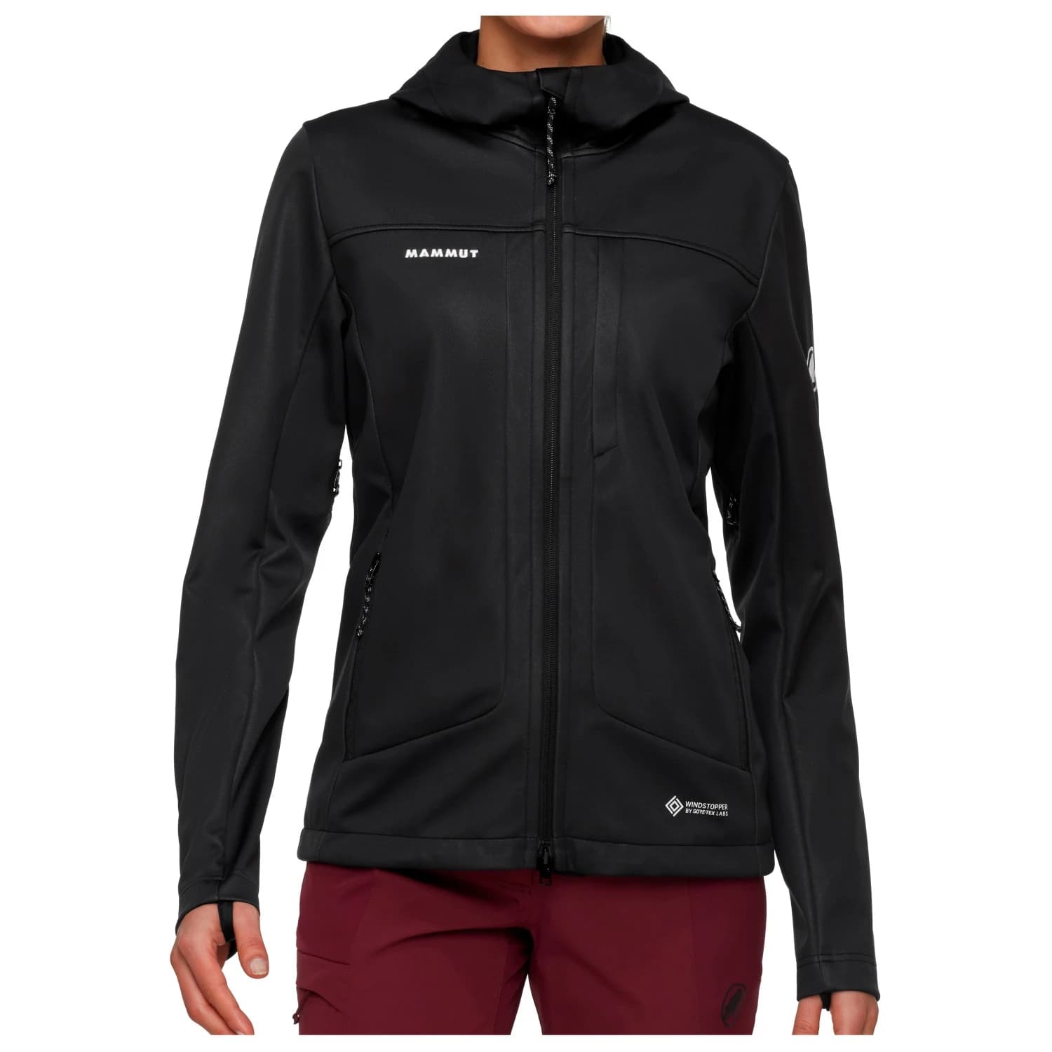 Дамско софтшел яке Mammut Women's Ultimate VIII Softshell Hooded Jacket Softshell jacket - Black