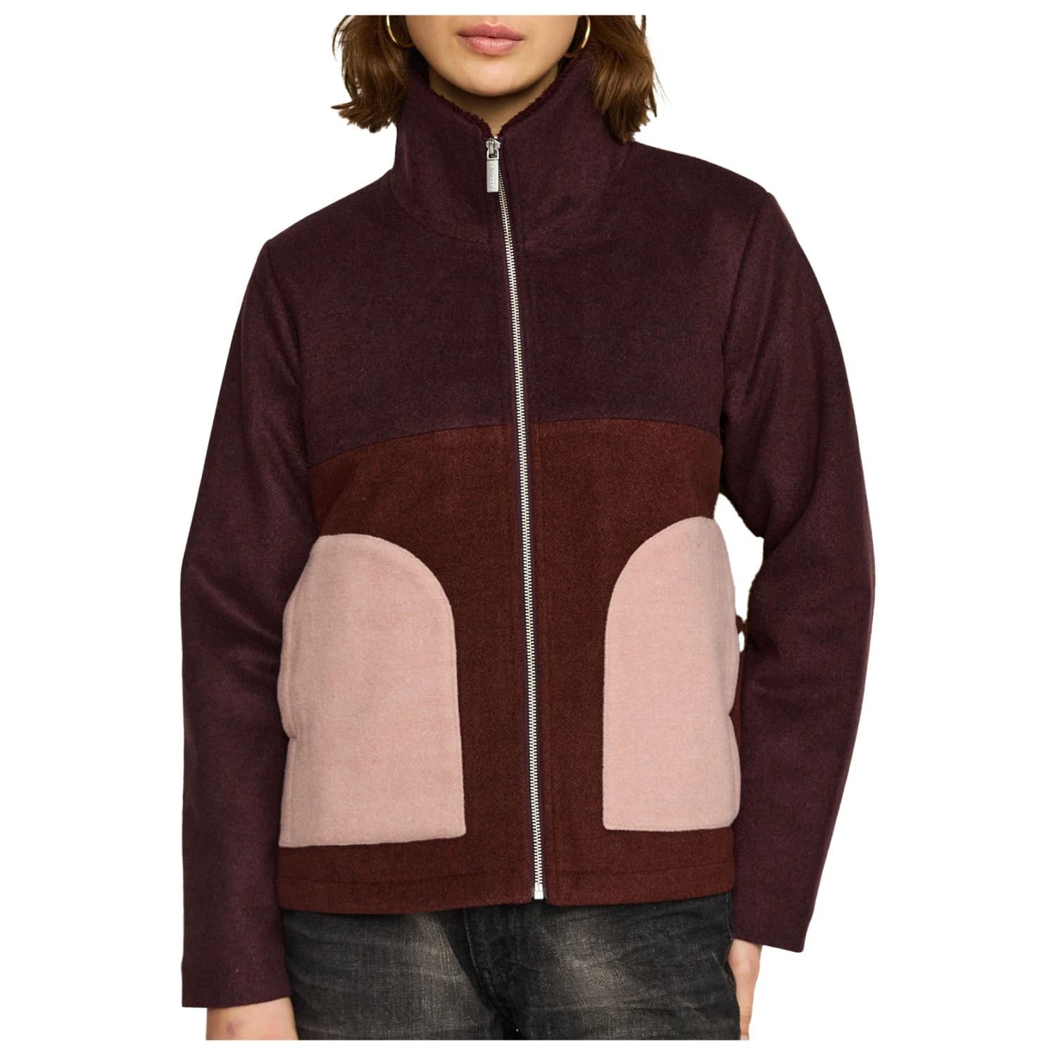 Дамско ежедневно яке Selfhood Women's Block Jacket Casual jacket - Burgundy