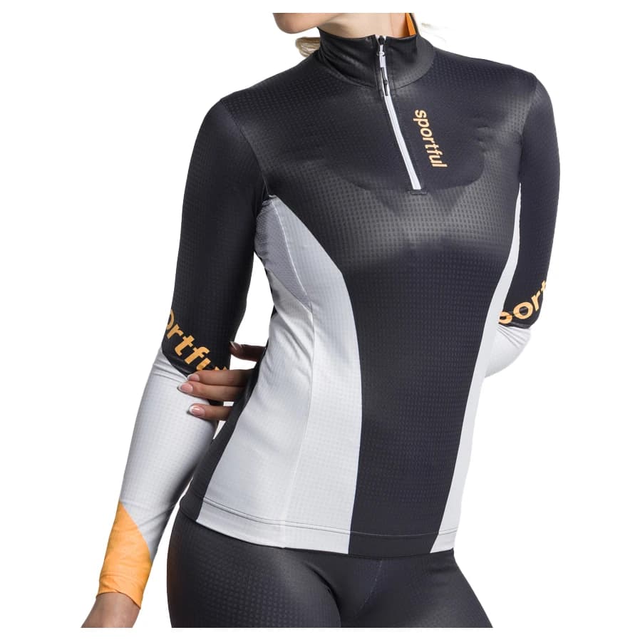 Яке за ски бягане Sportful Women's Apex 2 Jersey Cross-country ski jacket - Black / White / Solar Burst
