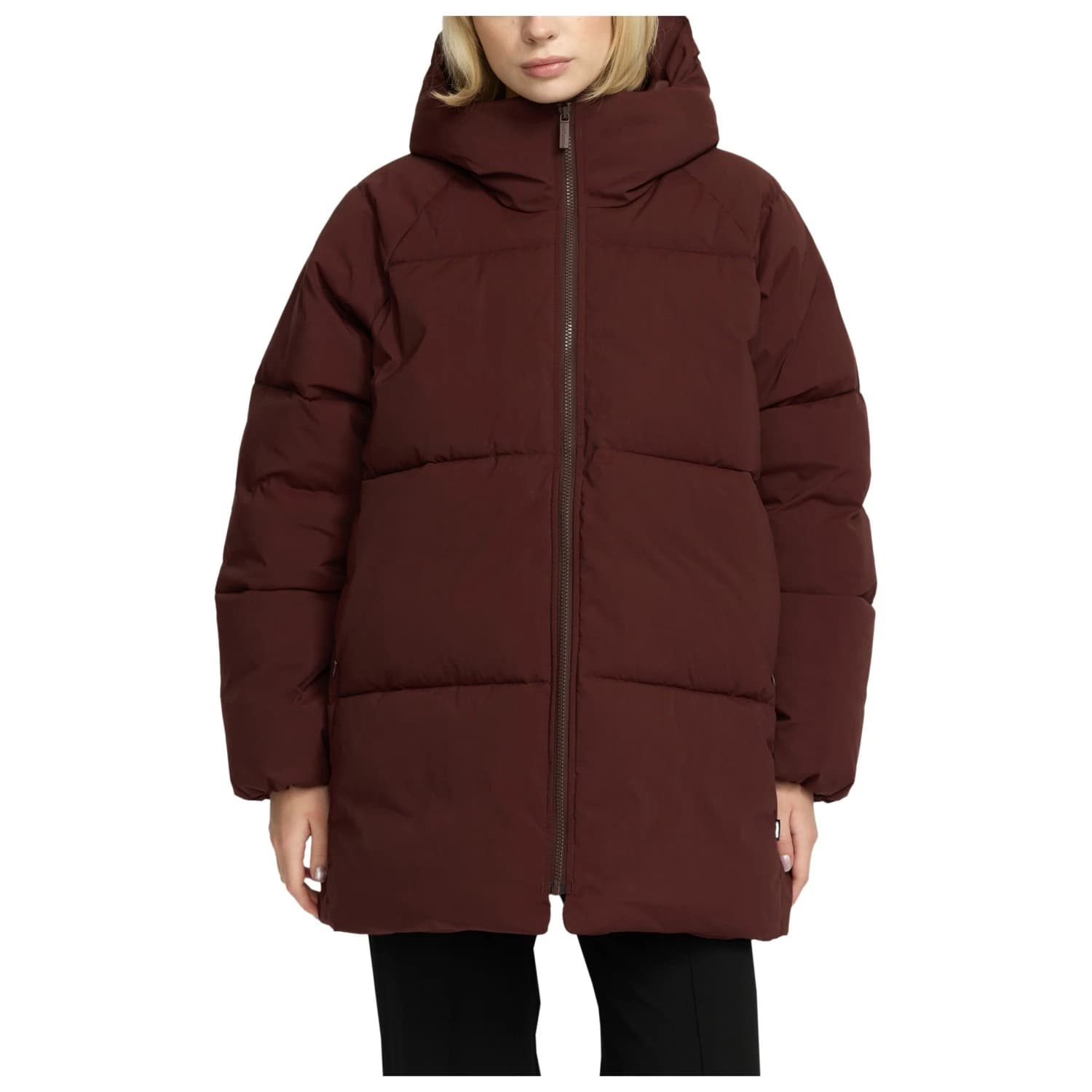 Дамско яке парка Selfhood Women's Hip-length Puffer Parka - Burgundy