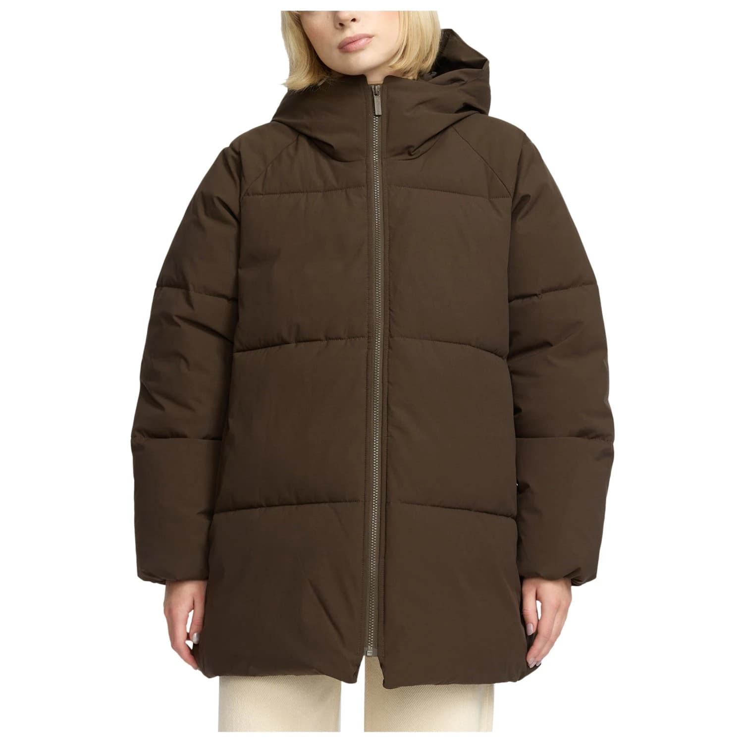 Дамско яке парка Selfhood Women's Hip-length Puffer Parka - Darkbrown