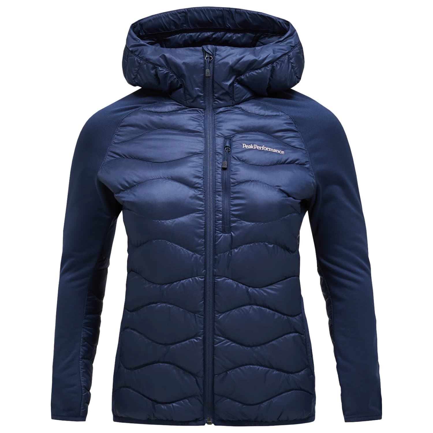 Дамско пухено яке Peak Performance Women's Helium Down Hybrid Hood Down jacket - Blue Shadow II