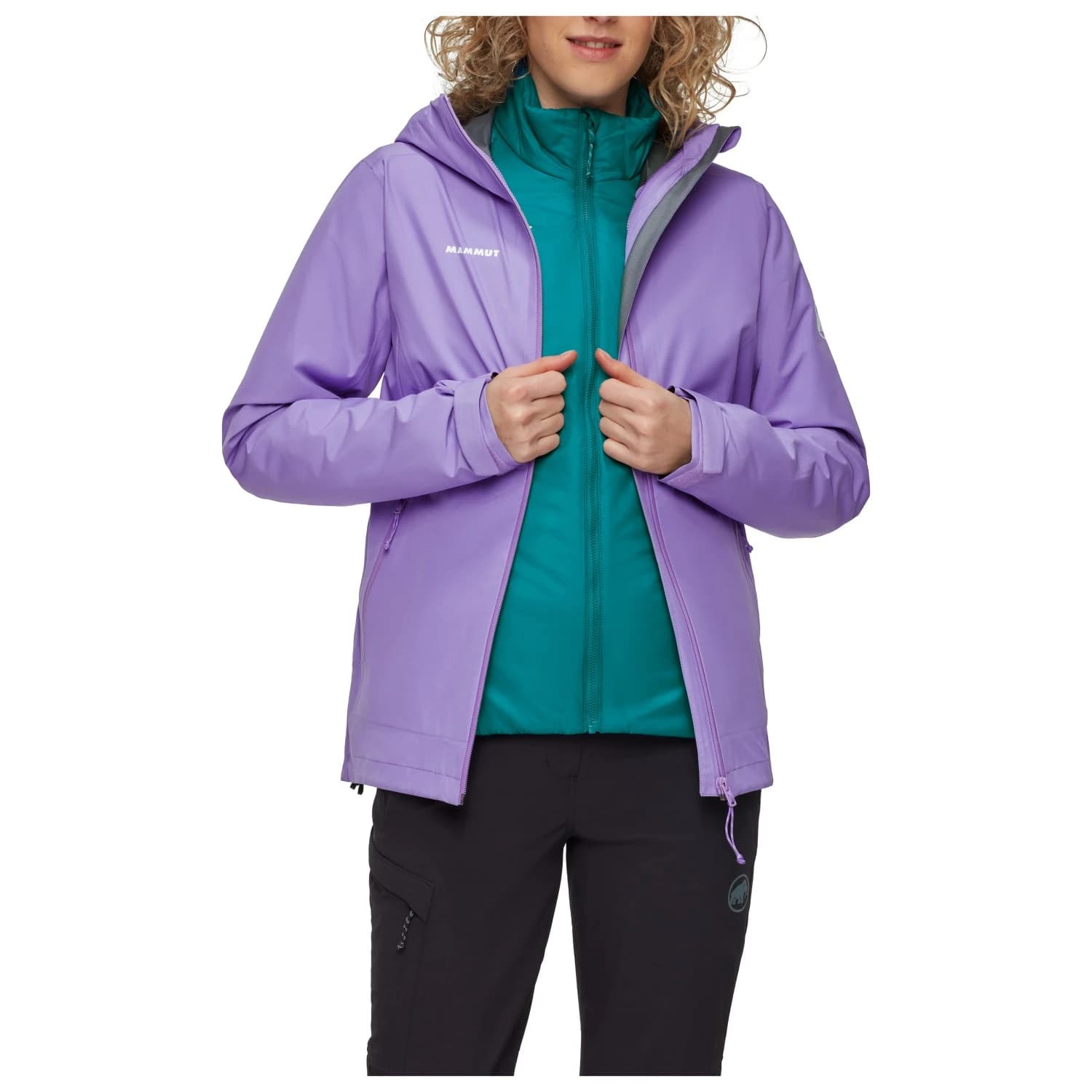Дамско 3-в-1 яке Mammut Women's Alto Light 3 in 1 Hardshell Hooded Jacket 3-in-1 jacket - Lavandin / Deep Teal