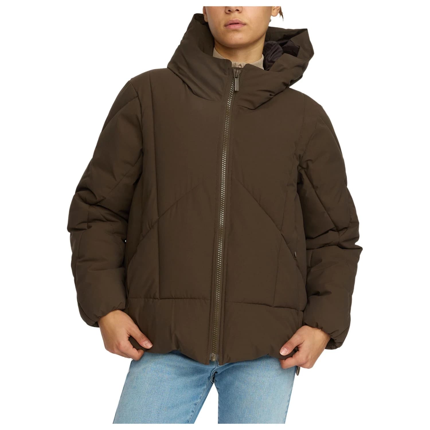 Дамско зимно яке Selfhood Women's Hooded Puffer Winter jacket - Darkbrown