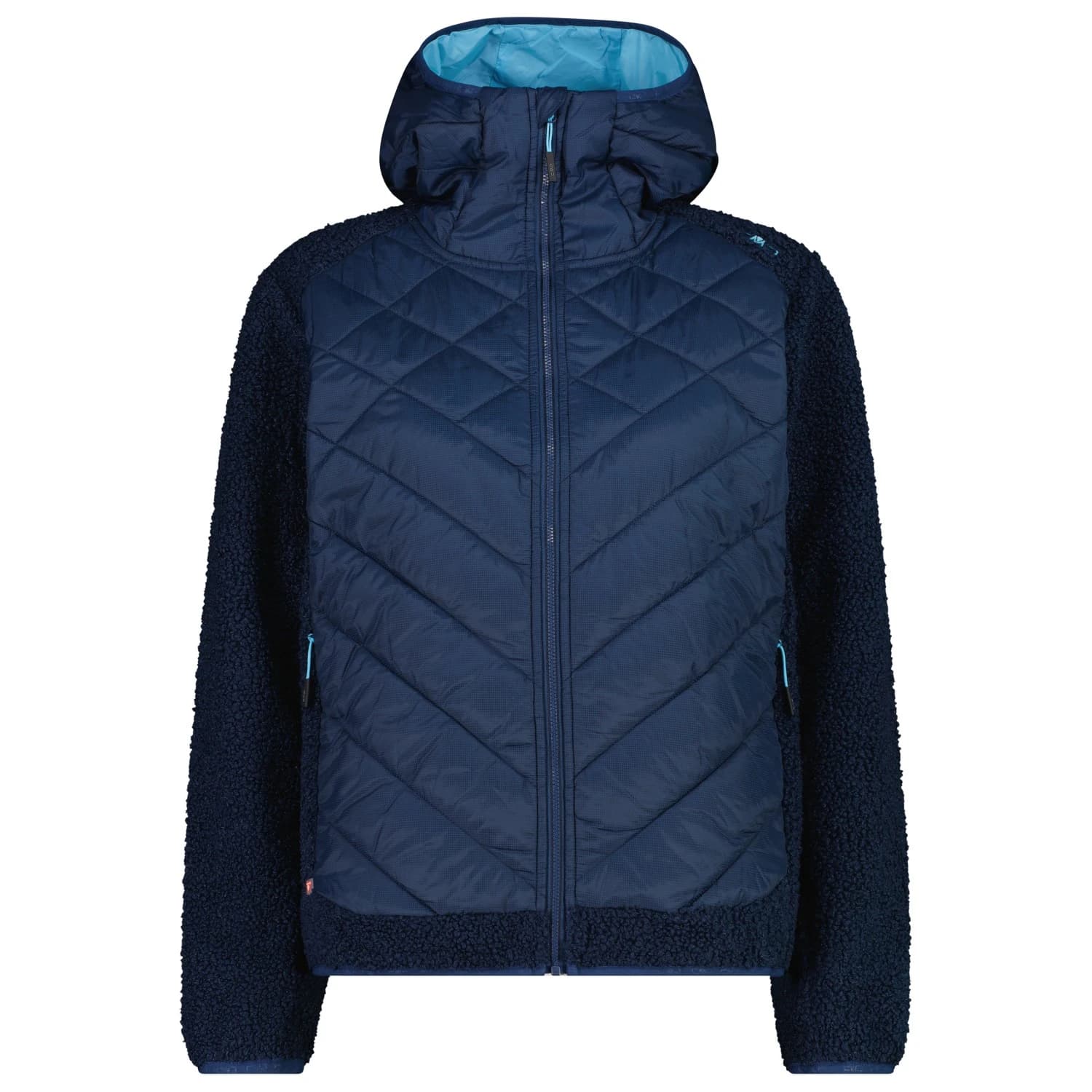 Дамско синтетично яке Cmp Women's Jacket Hybrid Fix Hood Fleece jacket - Blue Ink