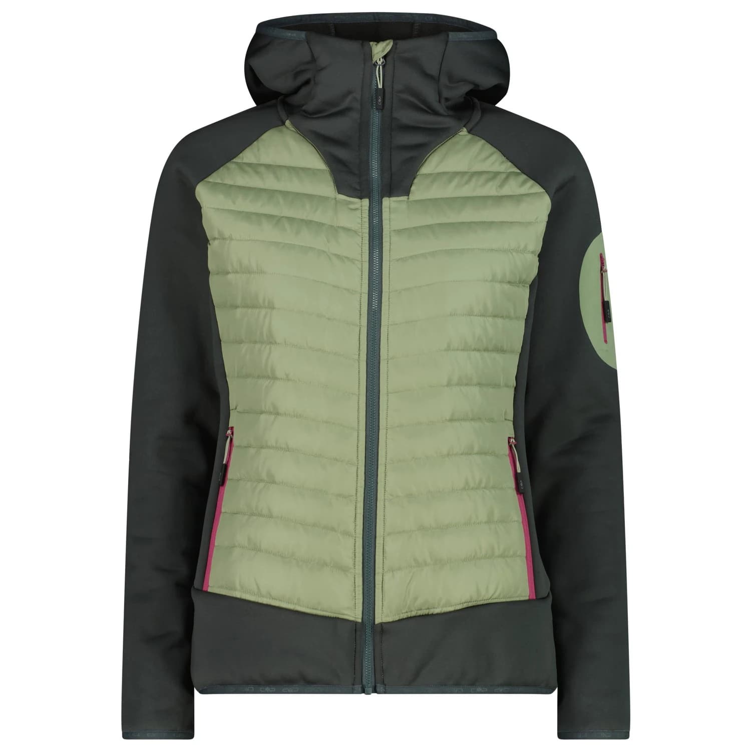 Синтетично яке CMP Women's Jacket Hybrid Fix Hood 36E1326 Synthetic jacket - Green Tea