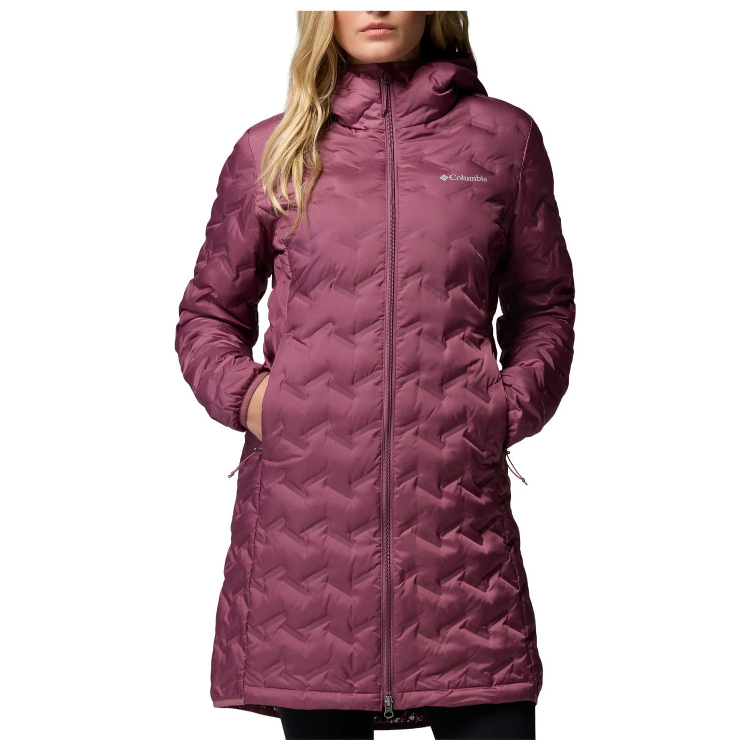 Пухено яке Columbia Women's Delta Ridge II Long Down Jacket - Antique Mauve