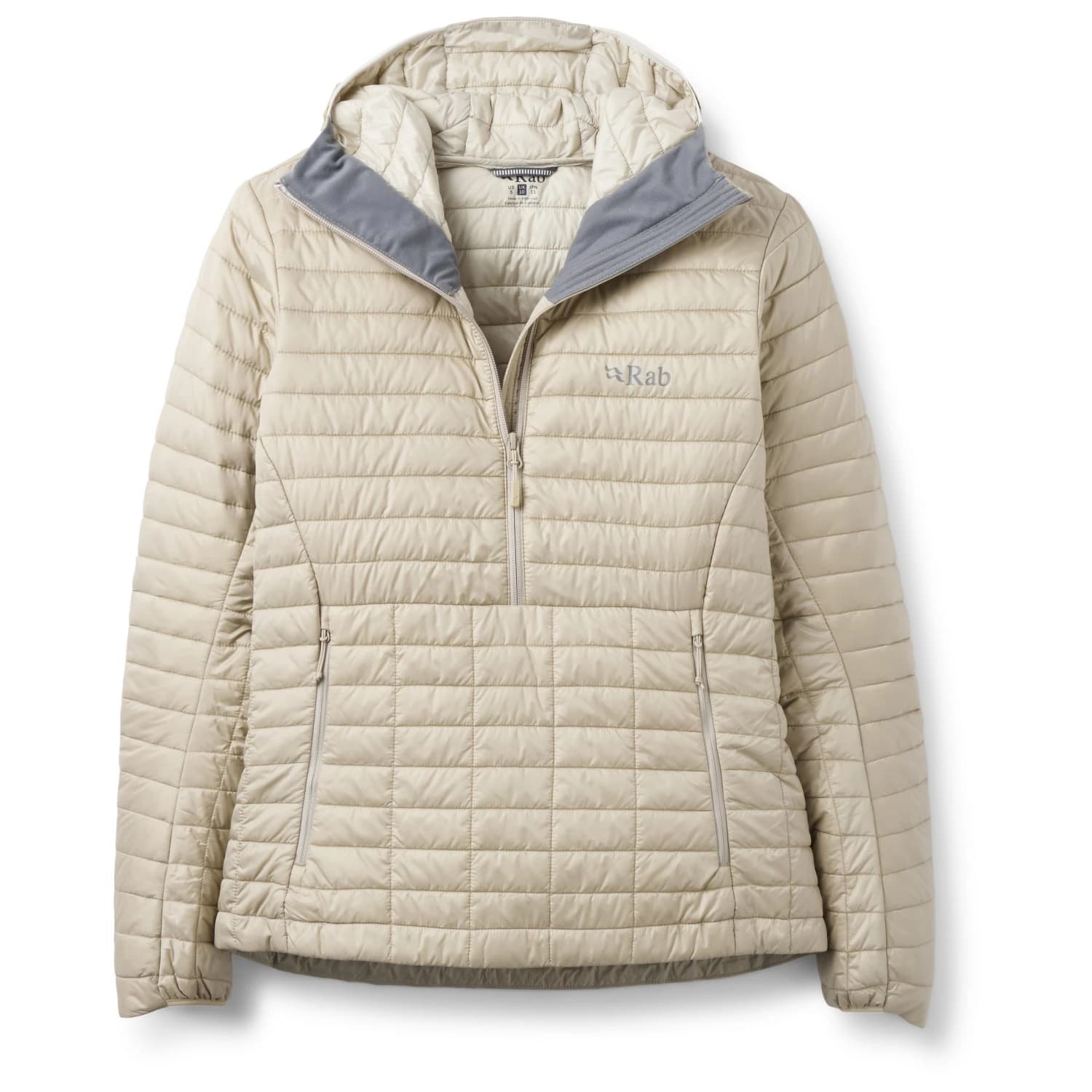 Дамско пухено яке Rab Women's Microlighter Pullover Hoody Down jacket - Dark Pebble