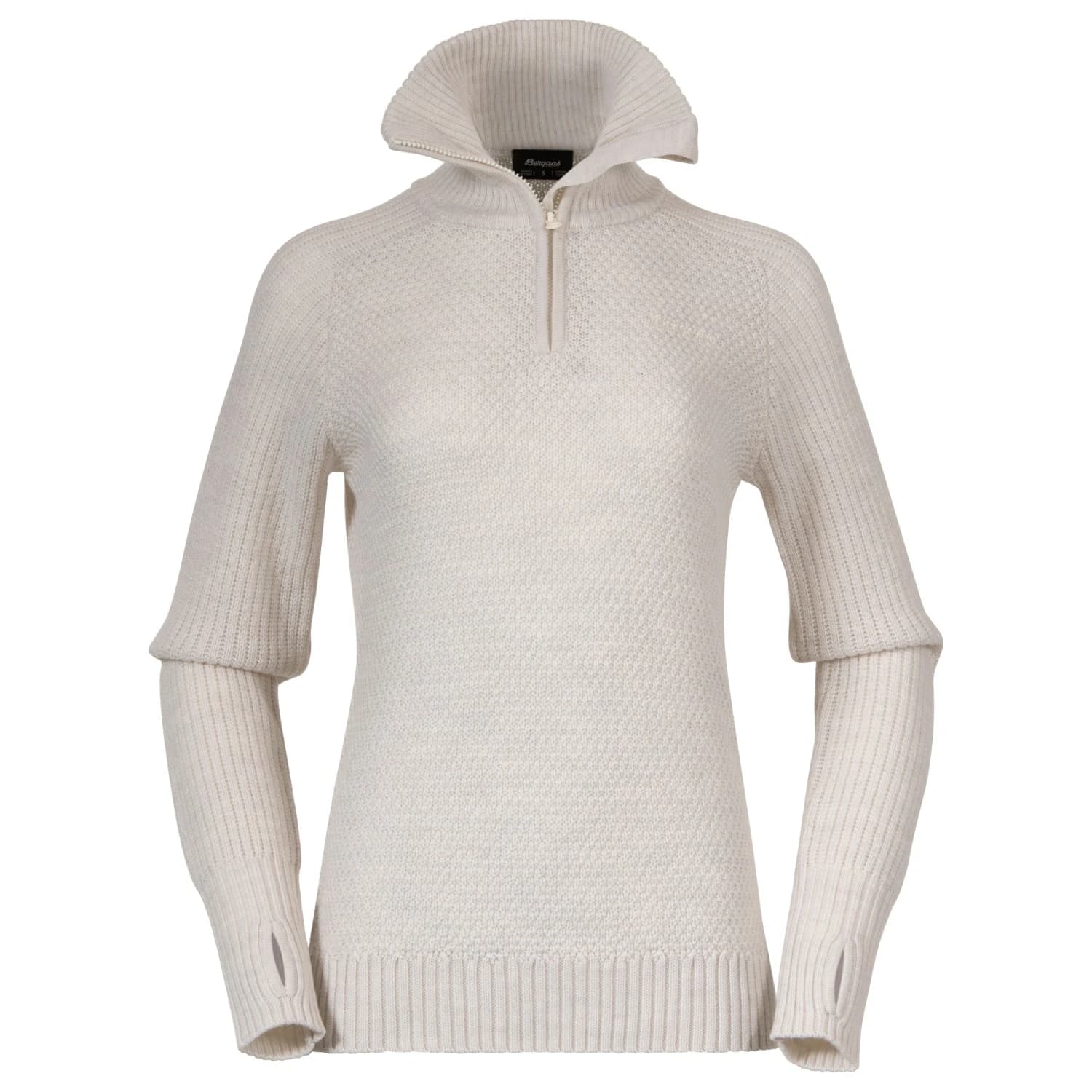 Дамски вълнен пуловер Bergans Ulriken Lady Jumper Merino jumper - Vanilla White