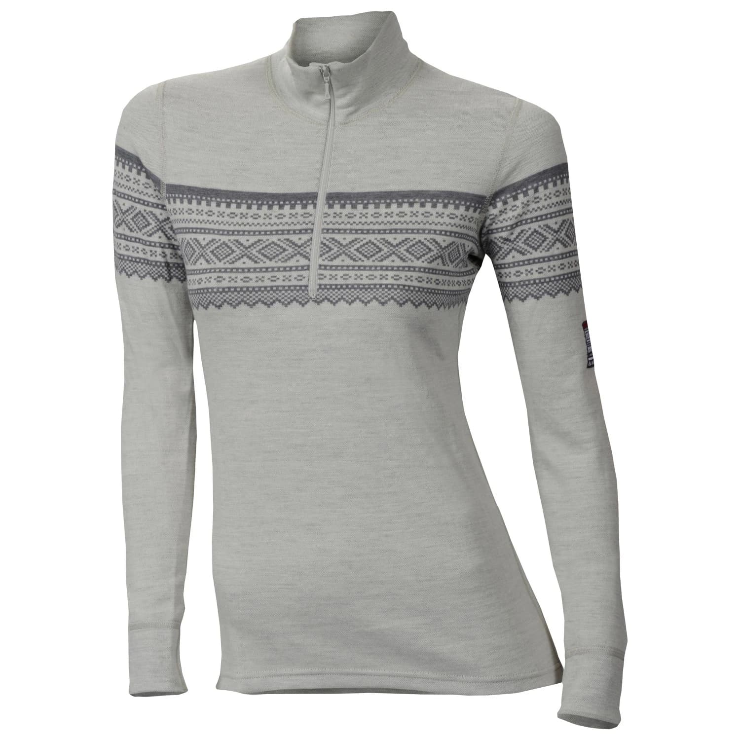 Дамски вълнен пуловер Aclima Designwool Marius Mockneck Woman Merino jumper - Gråfjell