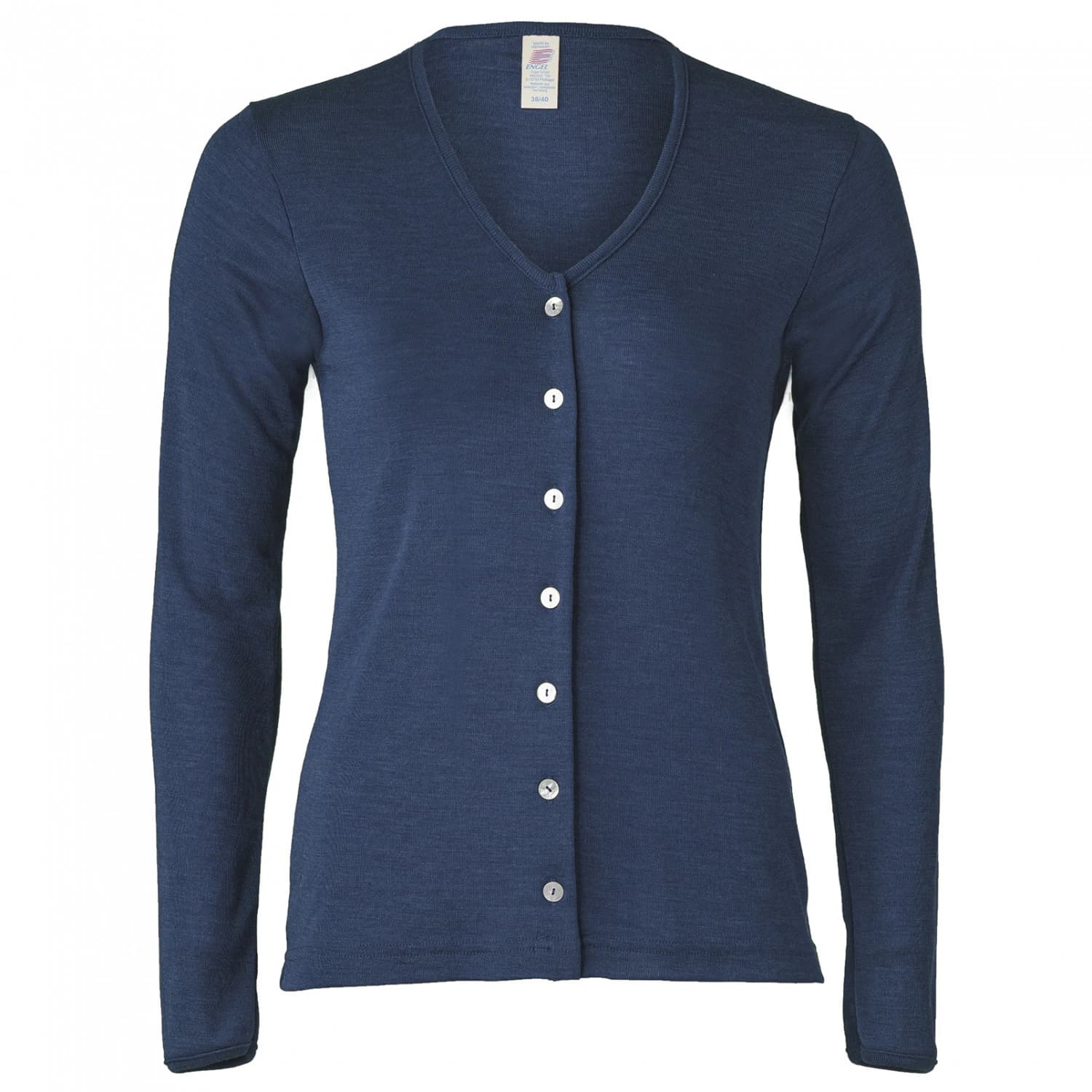 Дамско вълнено яке Engel Women's Fine Ribbed Cardigan Wool jacket - Navy