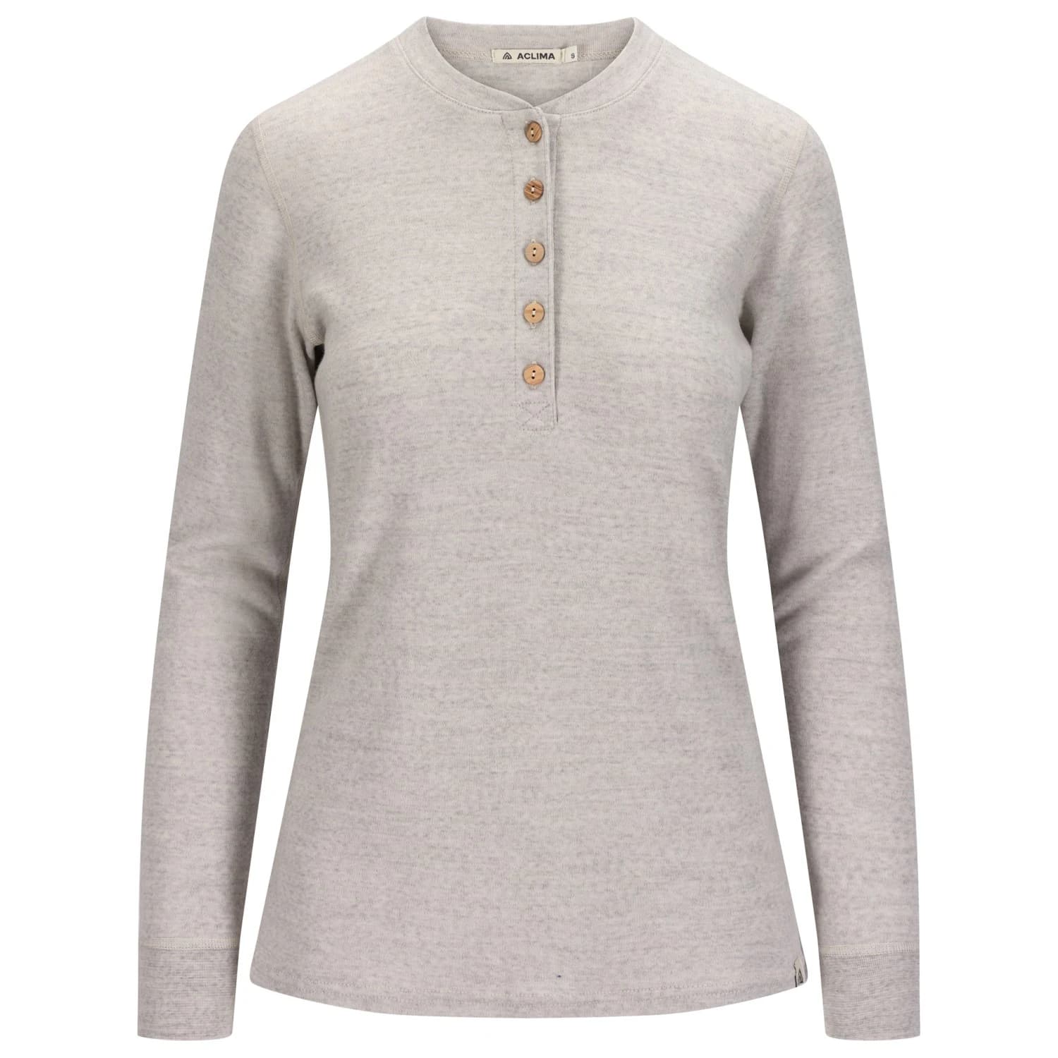 Дамска мериносова блуза Aclima Women's Warmwool Granddad Shirt Merino jumper - Beige Melange