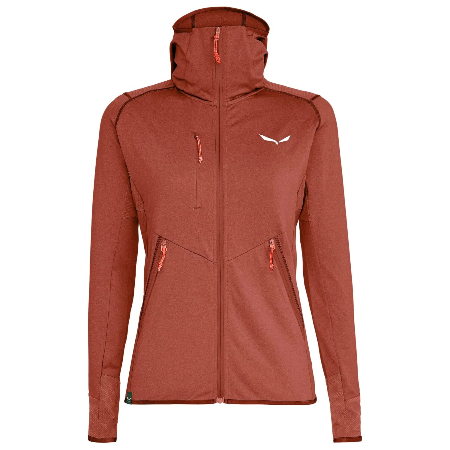 Дамско поларено яке Salewa Women's Agner Hybrid Polarlite Fullzip Hoody Fleece jacket - Etruscan Red Melange