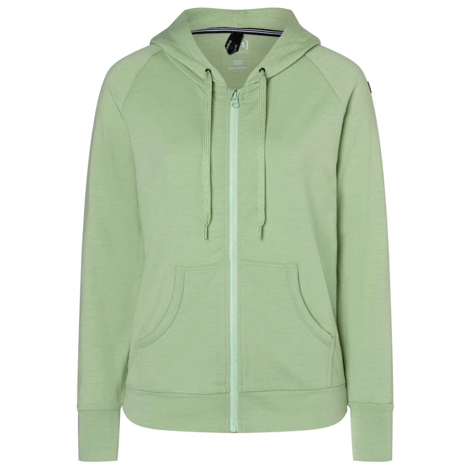 Дамско вълнено яке Super.natural Women's Essential Zip Hoodie Zip-up hoodie - Celadan Green
