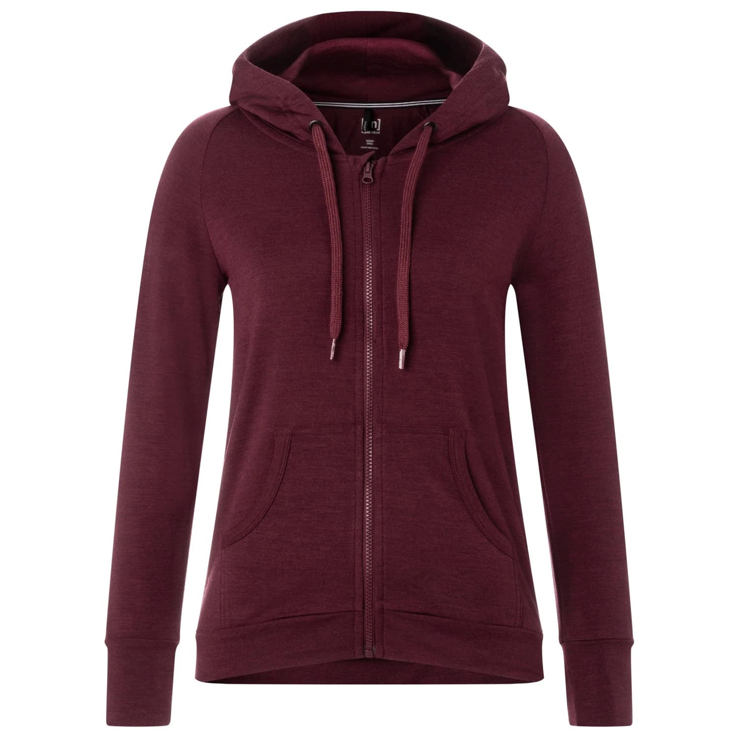 Вълнено яке super.natural Women's Essential Zip Hoodie Zip-up hoodie - Wine Tasting