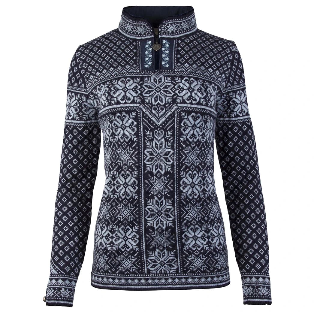 Дамски вълнен пуловер Dale of Norway Women's Peace Sweater Wool jumper - Navy / Ice Blue