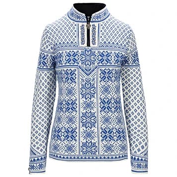 Дамски вълнен пуловер Dale of Norway Women's Peace Sweater Wool jumper - Off White / Ultramarine
