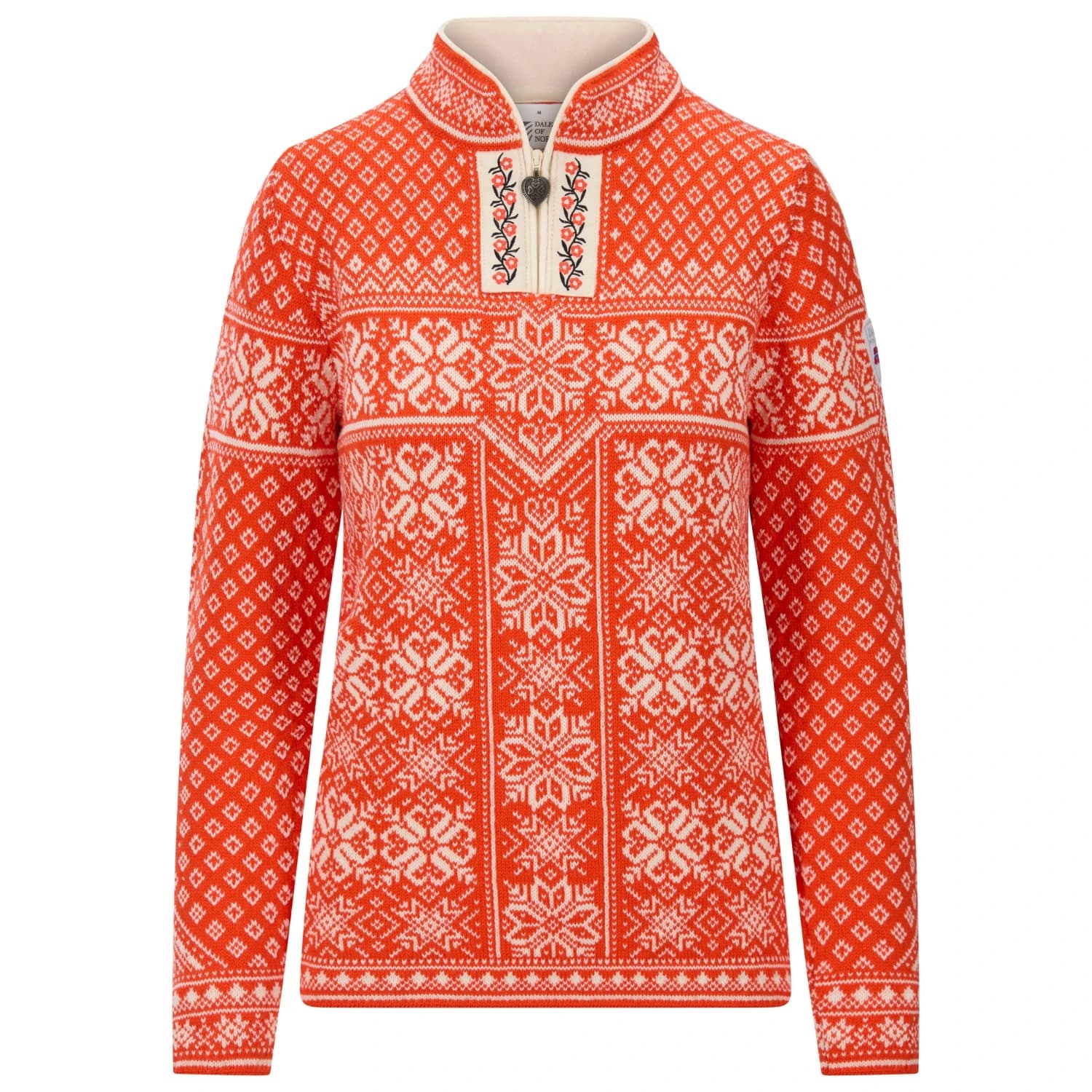 Дамски вълнен пуловер Dale of Norway Women's Peace Sweater Wool jumper - Roth Red / Offwhite