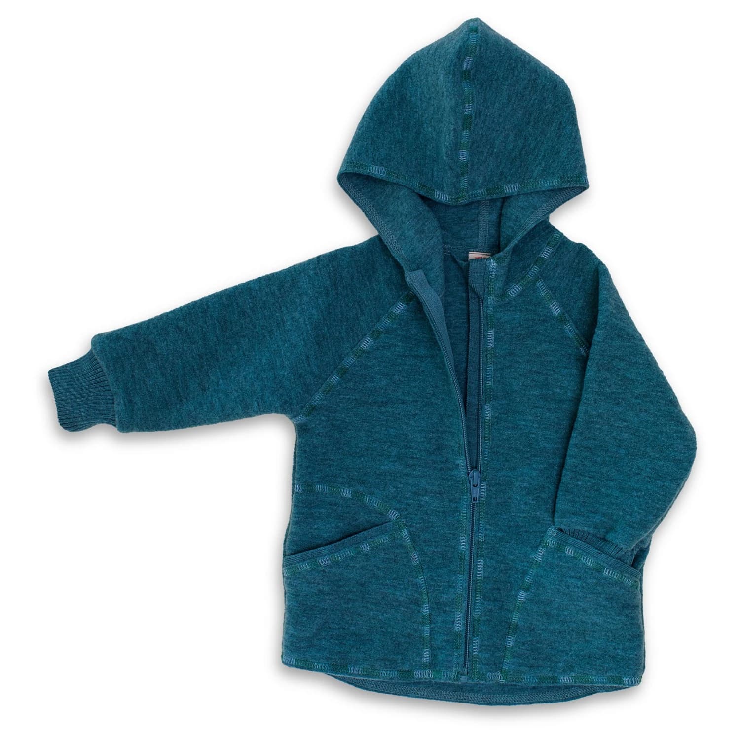 Вълнено яке Engel Baby Hooded Zip-Up Jacket Wool jacket - Pazifik Melange