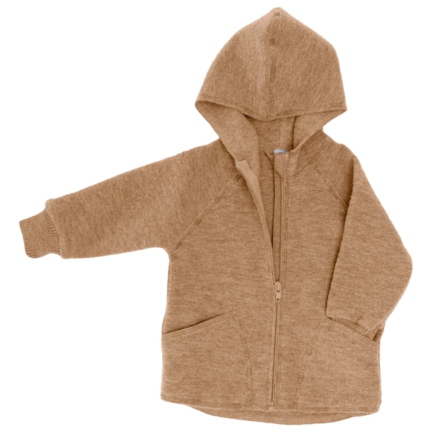 Вълнено яке Engel Baby Hooded Zip-Up Jacket Wool jacket - Mandel Melange