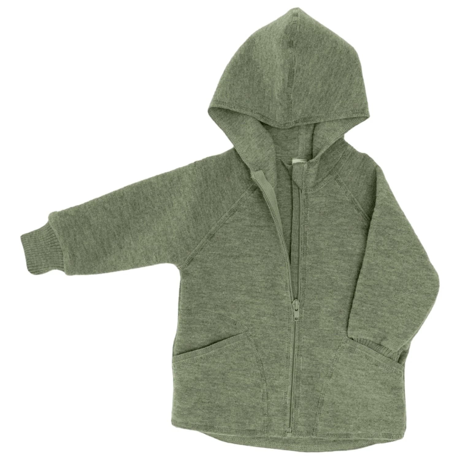 Вълнено яке Engel Baby Hooded Zip-Up Jacket Wool jacket - Salbeigrün Melange