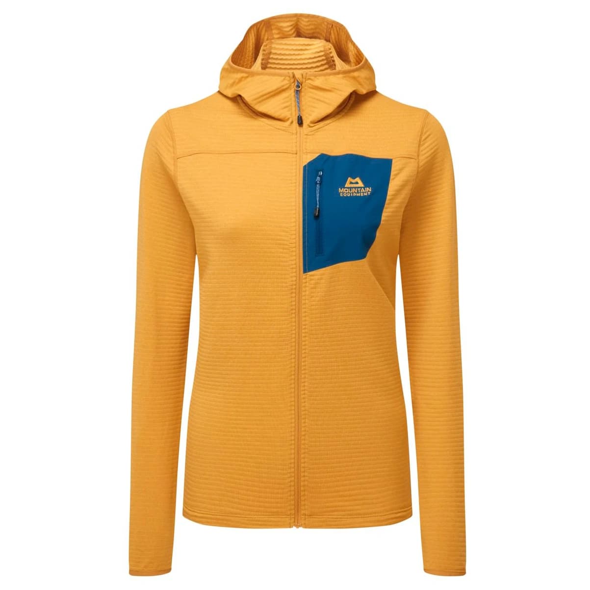 Дамско поларено яке Mountain equipment Women's Lumiko Hooded Jacket Fleece jacket - Butterscotch / Majolica Blue
