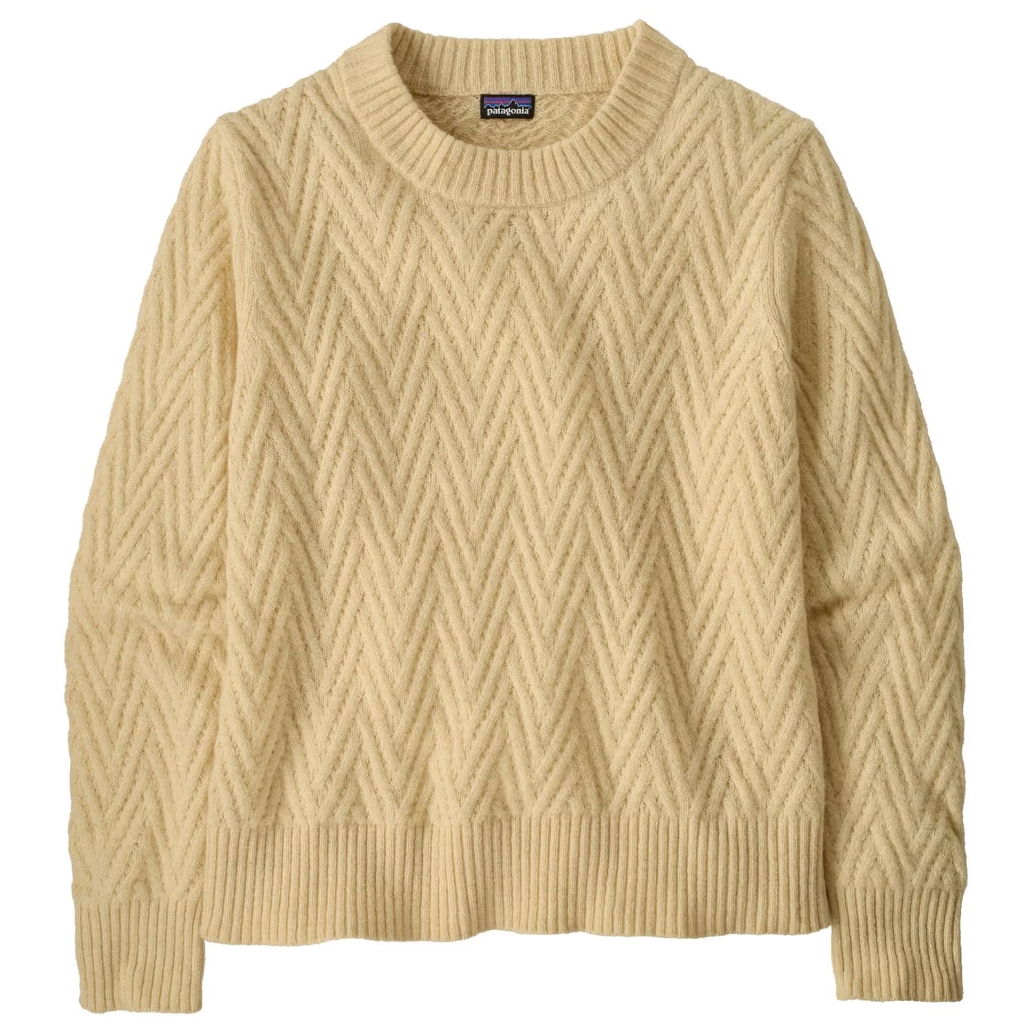Дамски вълнен пуловер Patagonia Women's Recycled Wool Crewneck Sweater Wool jumper - Chevron Cable: Dark Natural