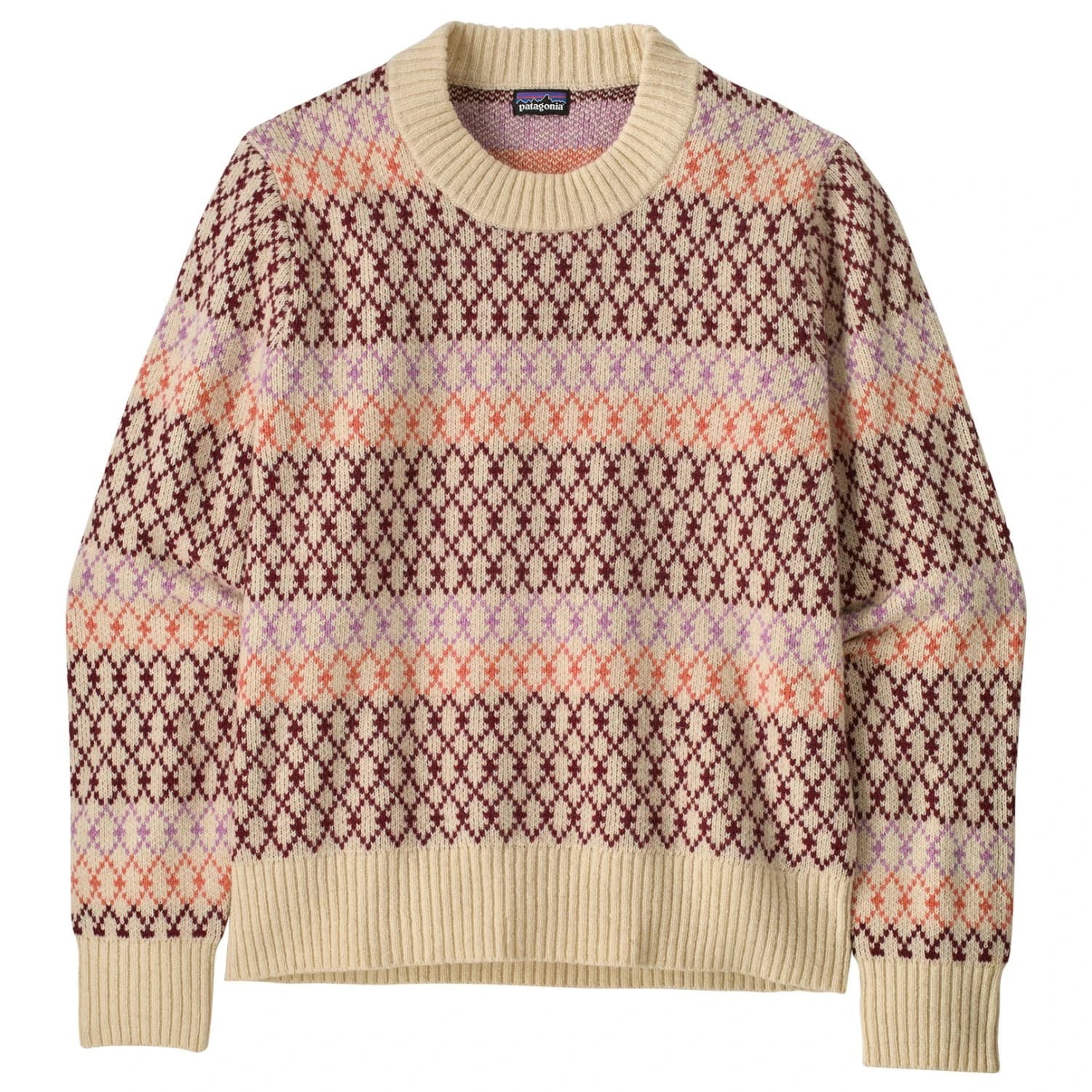 Дамски вълнен пуловер Patagonia Women's Recycled Wool Crewneck Sweater Wool jumper - Starlight: Dark Natural