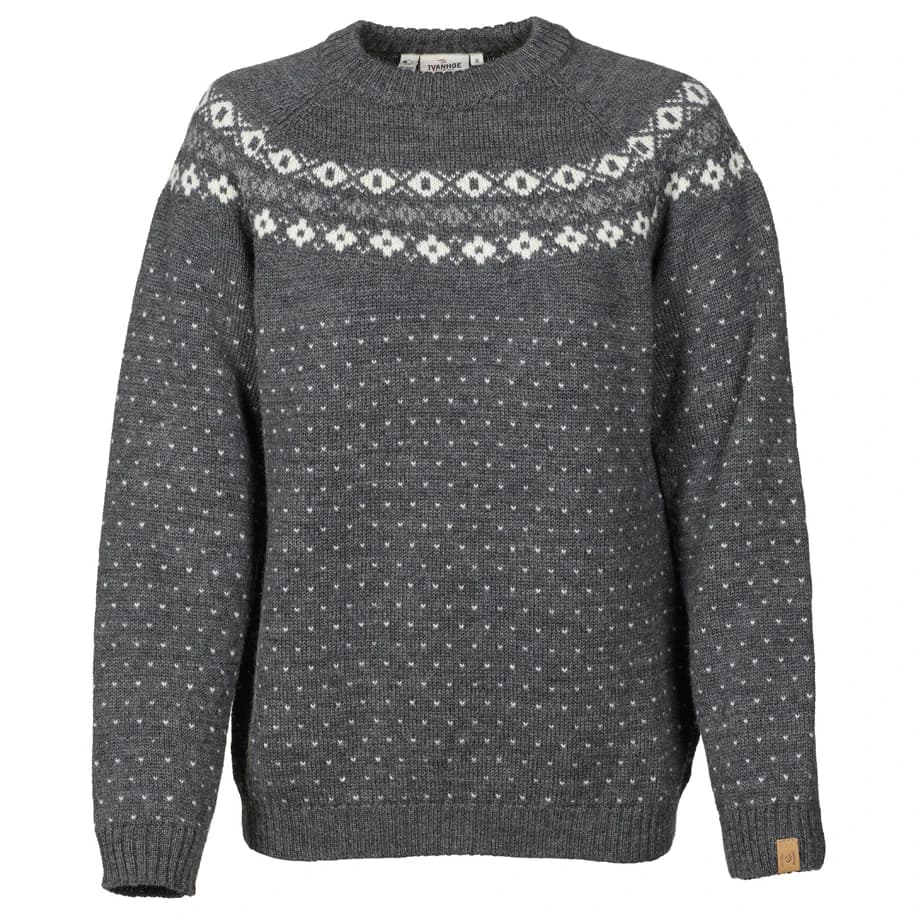 Дамски вълнен пуловер Ivanhoe of Sweden Women's Sire Crewneck Wool jumper - Grey