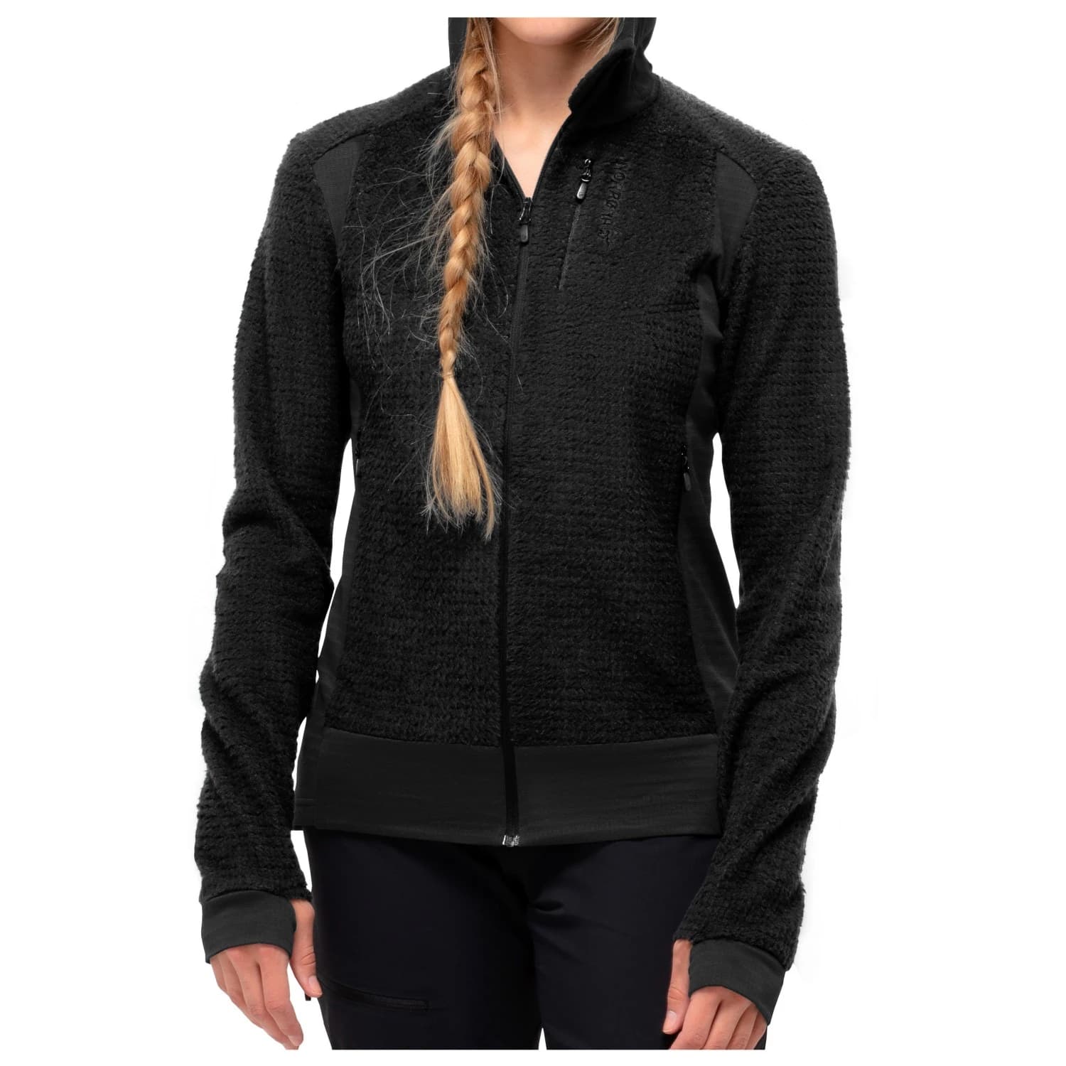 Дамско поларено яке Norrøna Women's Falketind Alpha120 Zip Hood Fleece jacket - Caviar